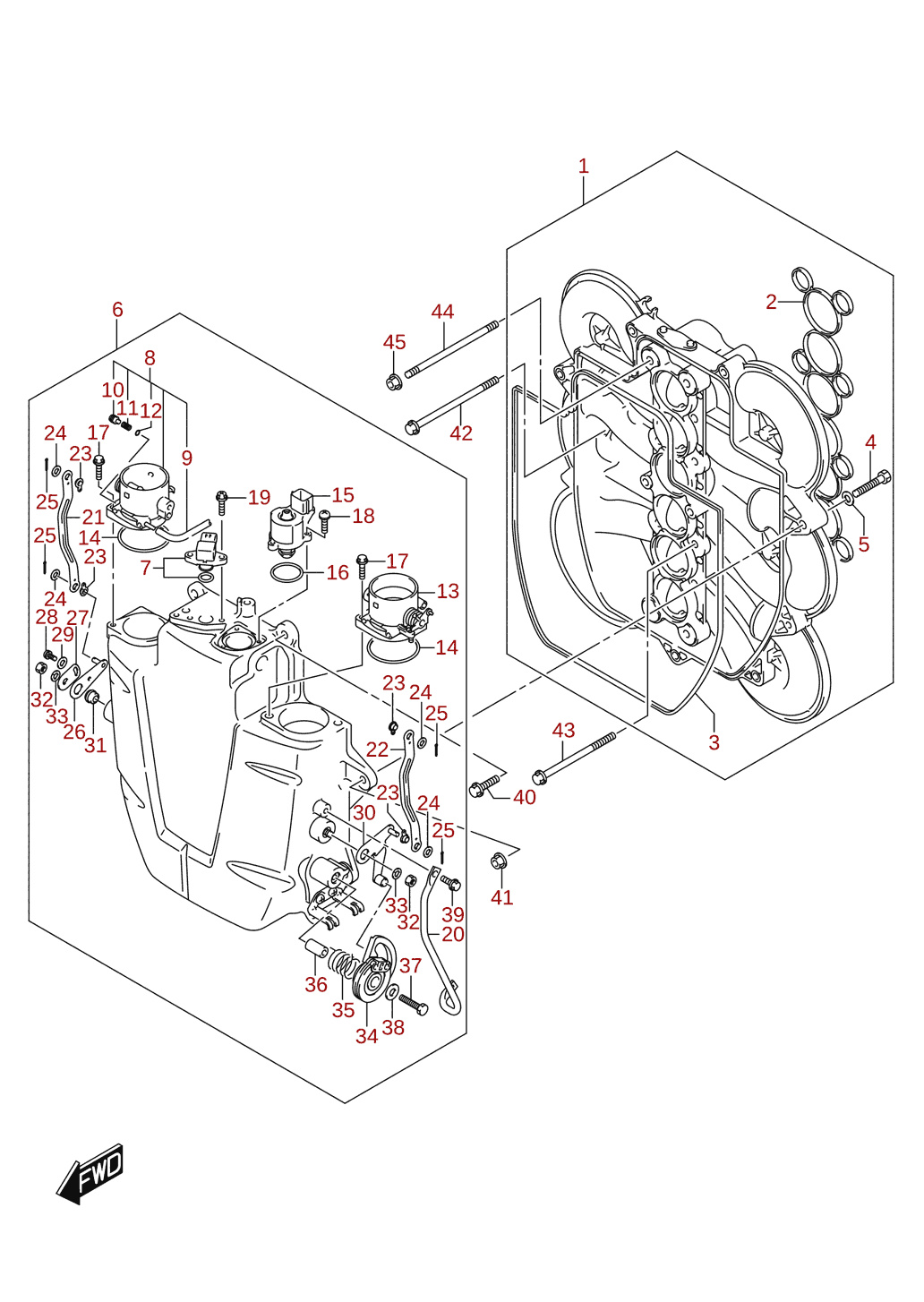Throttle body (DF200)
