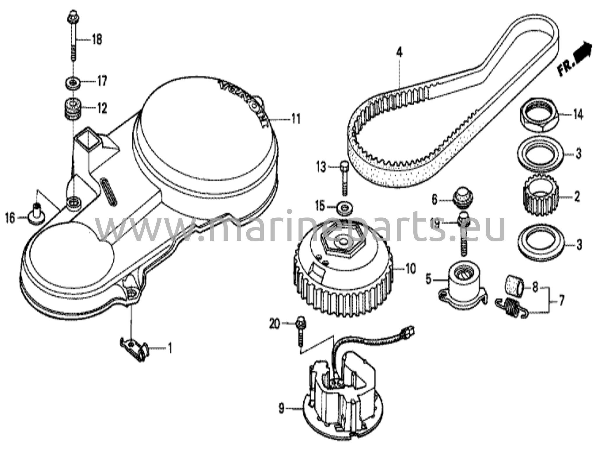 Timing belt & Flywheel cover
