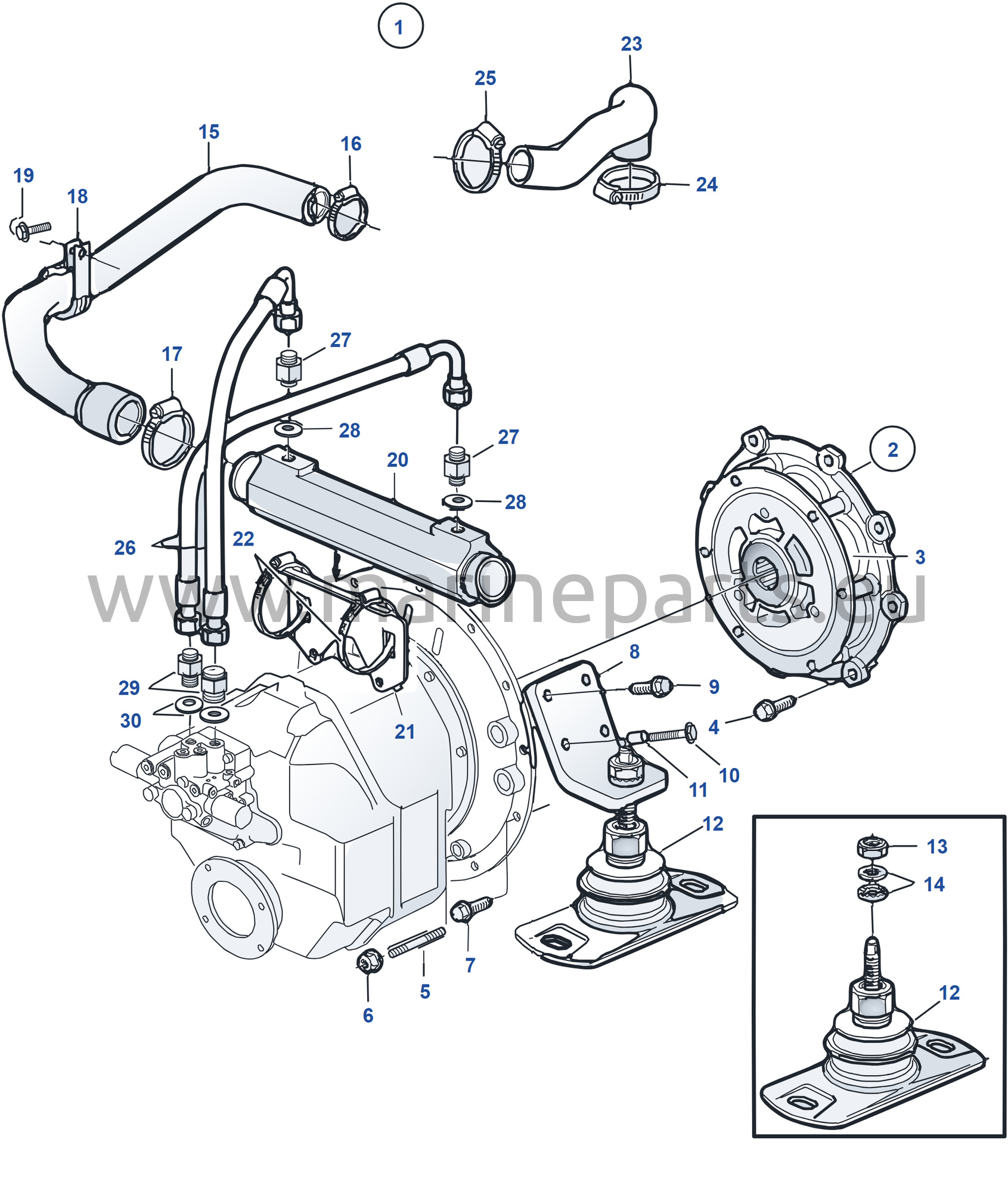 Anslutningssats backslag HS80AE. SN2004017199-