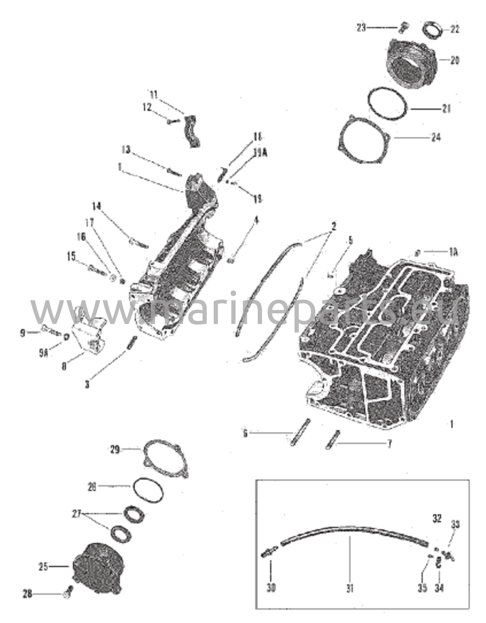 Sylinterilohko ja kampikammion kokoonpano