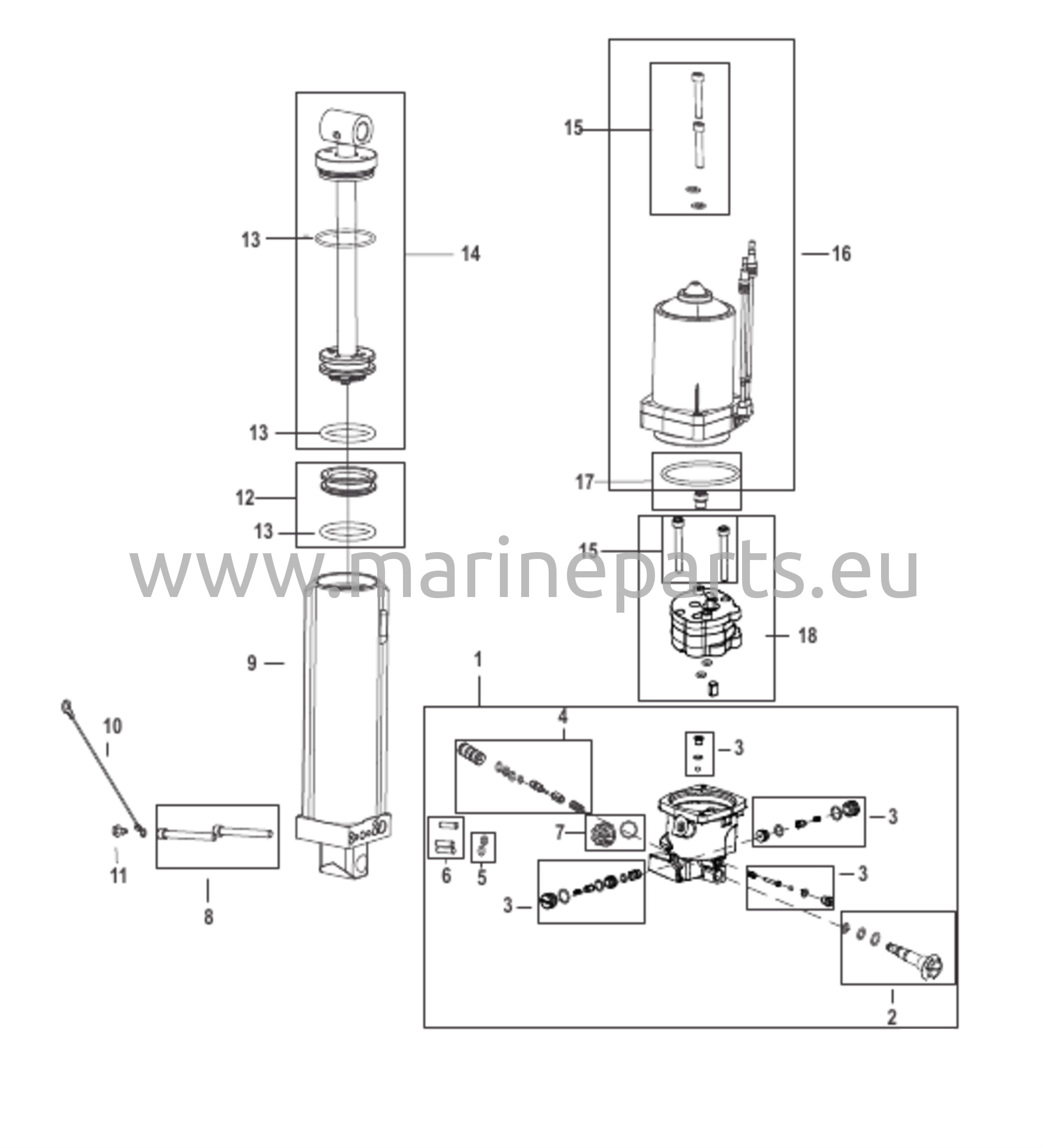Power Trim -kokoonpano - osat