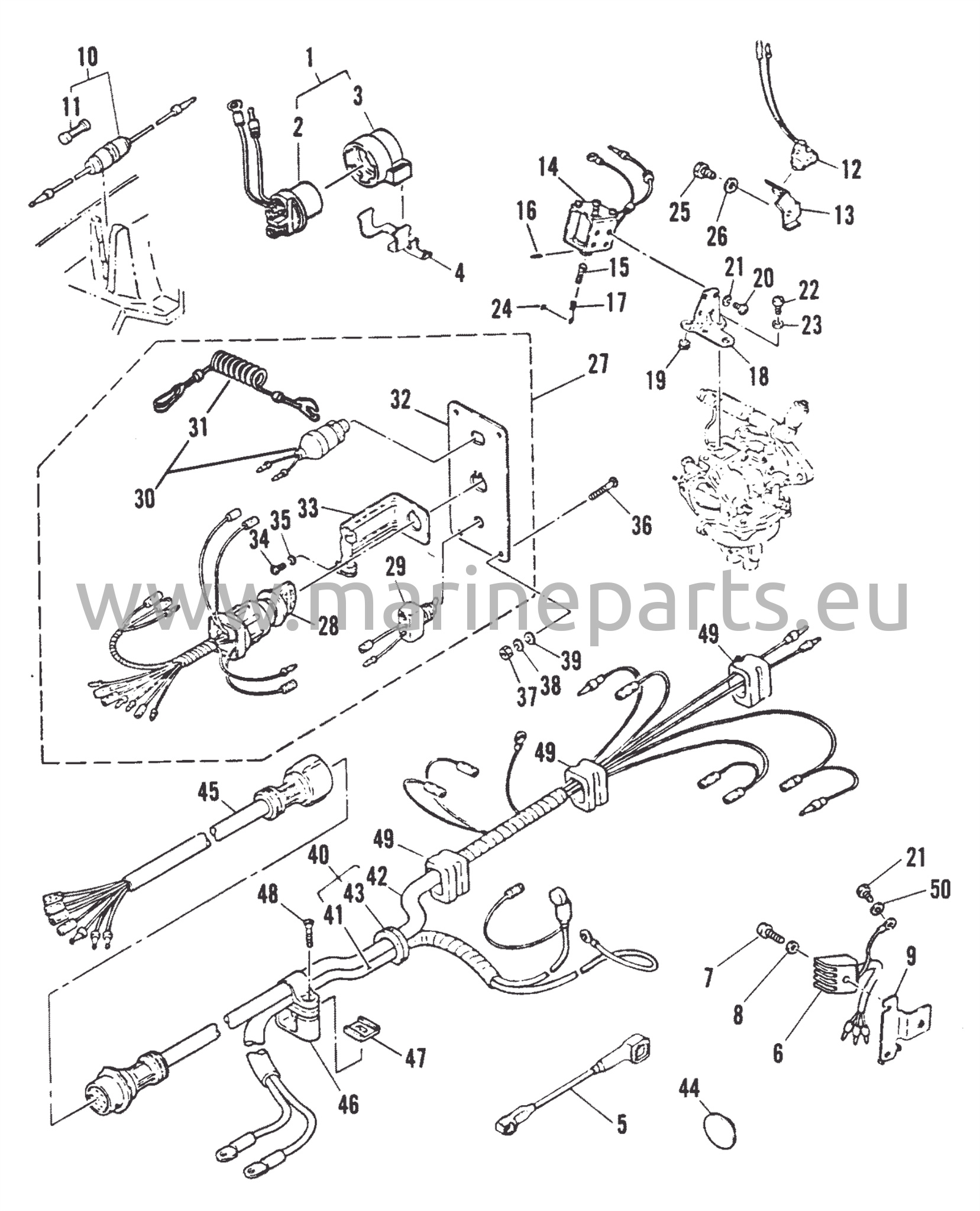 Sähkökäynnistimen osat