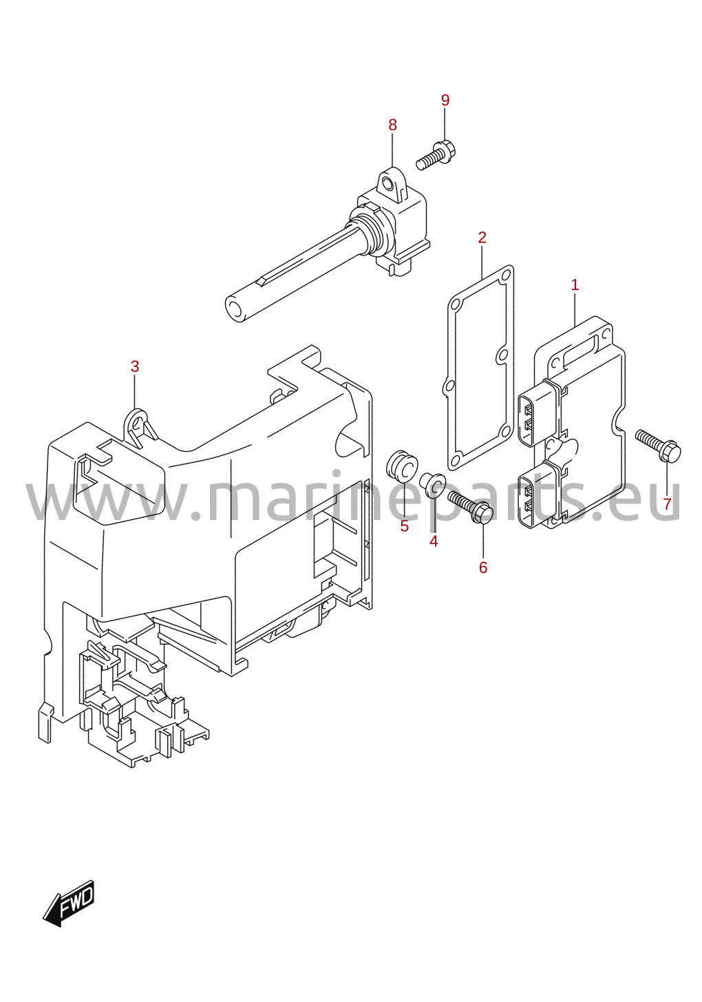 Redresseur / bobine d'allumage (DF150T, DF150Z, DF175T, DF175Z)