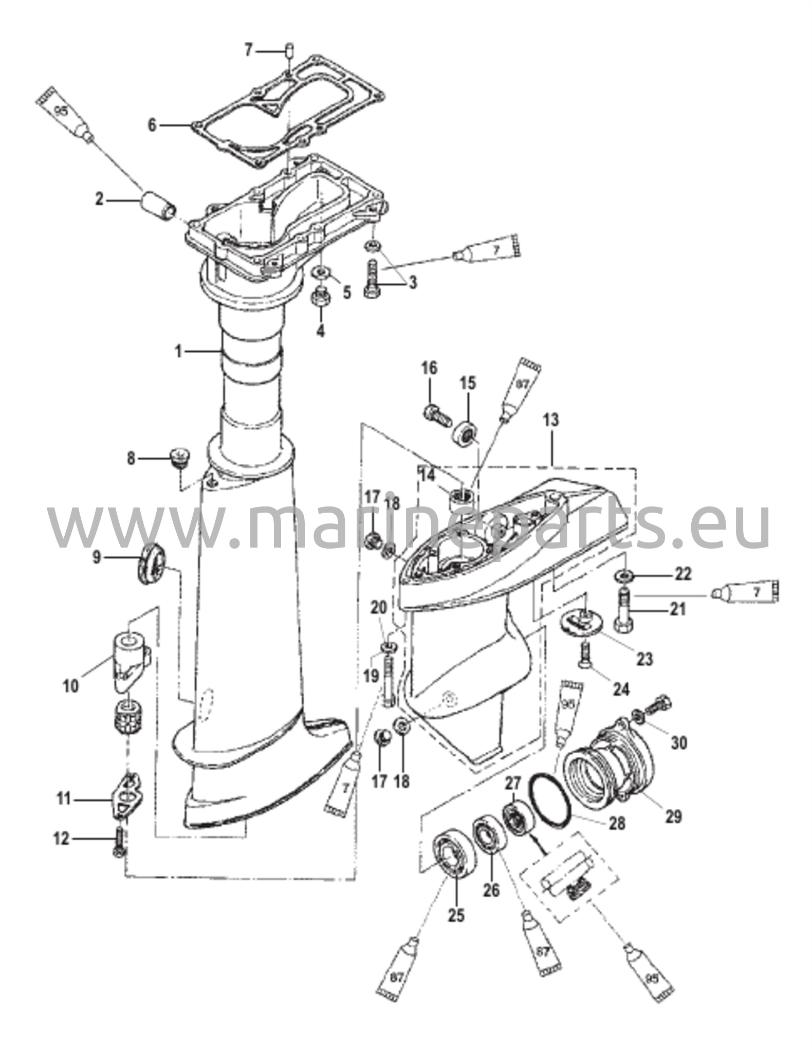 Vetovarren kotelo / Vaihteiston kotelo