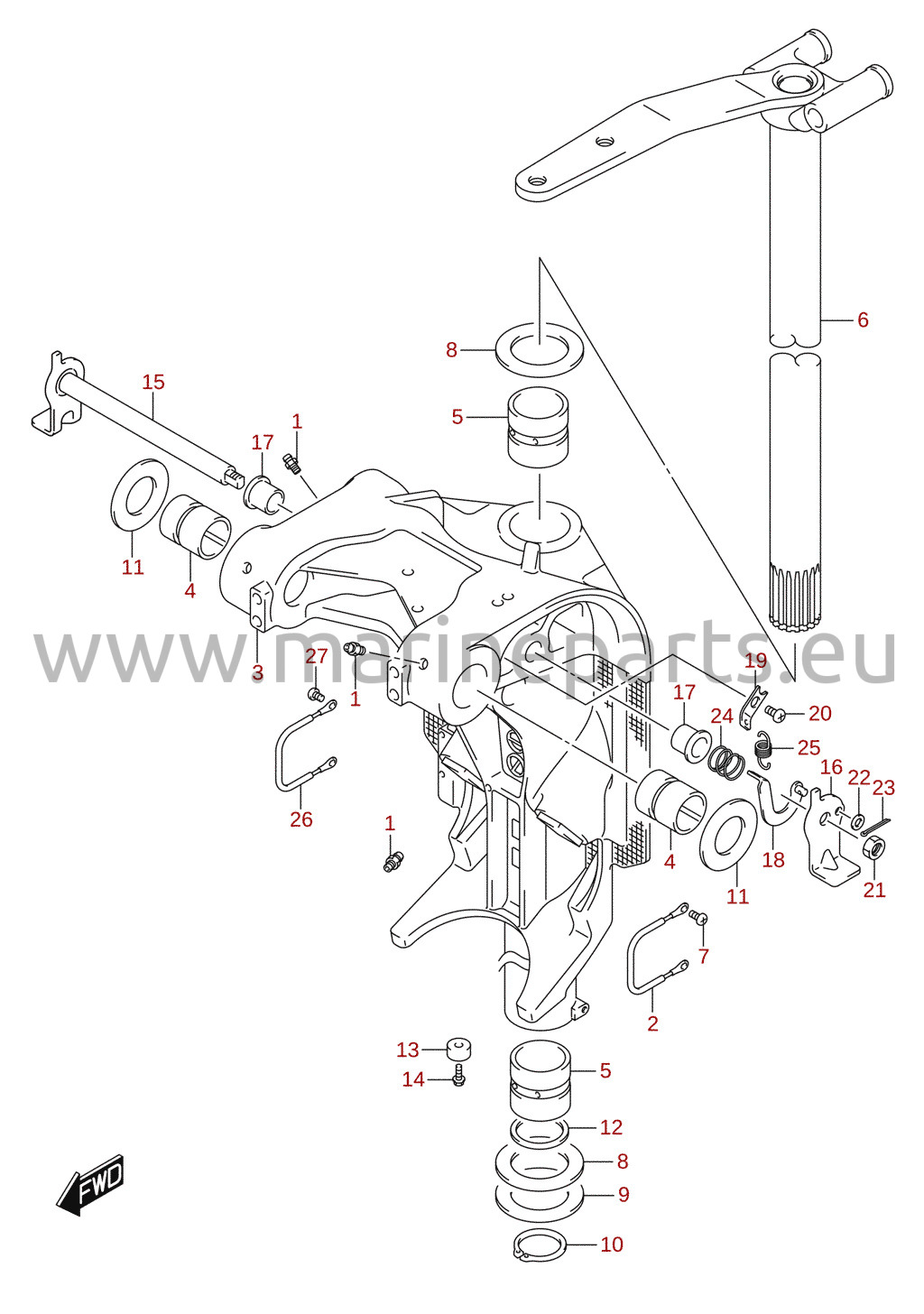 Support pivotant (DF150TG, DF150ZG, DF175TG, DF175ZG)