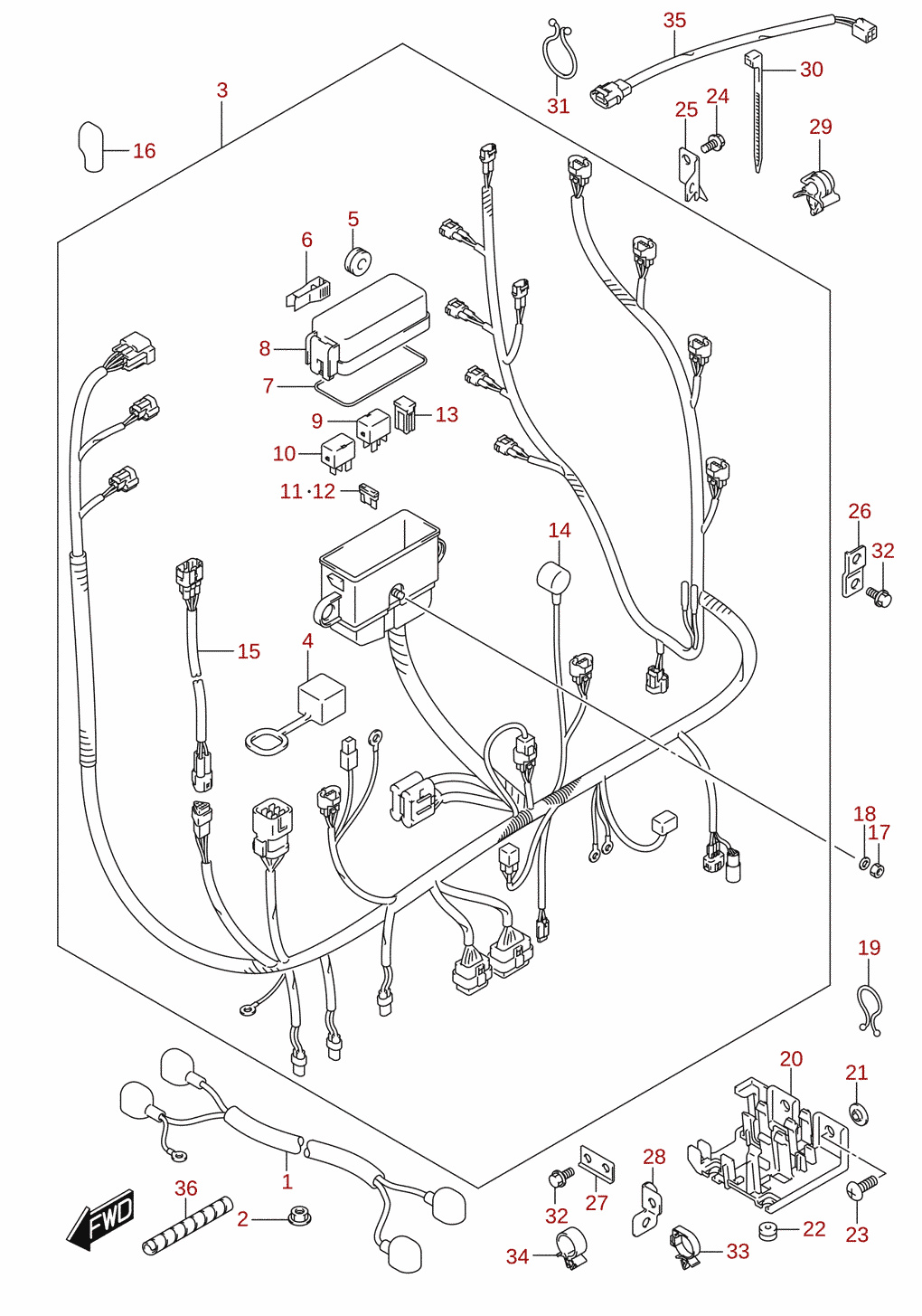 Kabelstam (DF70A, DF70ATH, DF75A, DF80A, DF90A, DF90ATH)