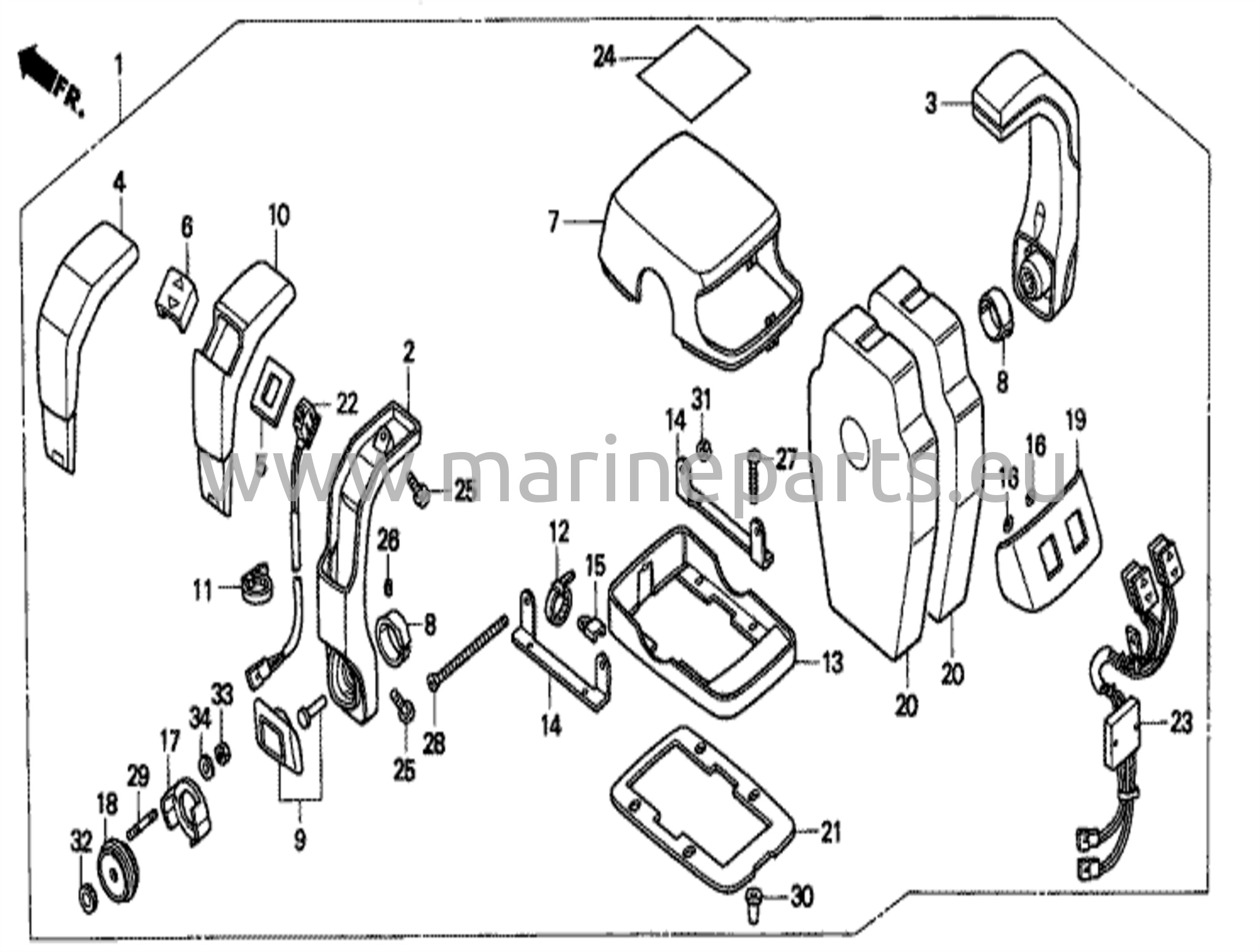 Kaukosäädin (yläkiinnitteinen kaksinkertainen tyyppi)