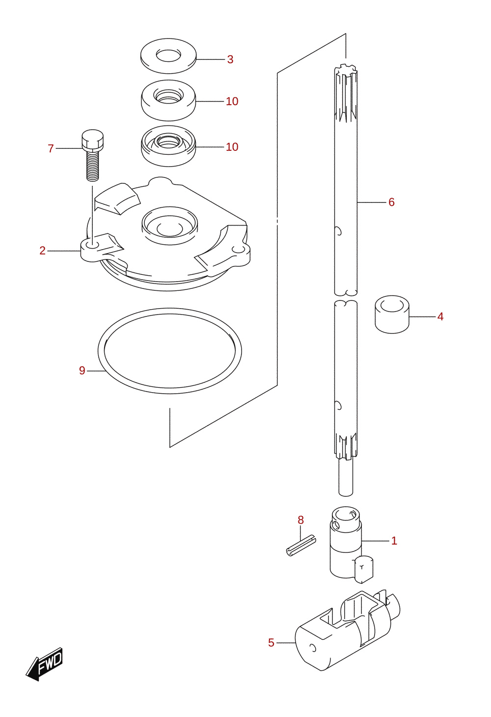 Shift rod (DF115AZ, DF140AZ)