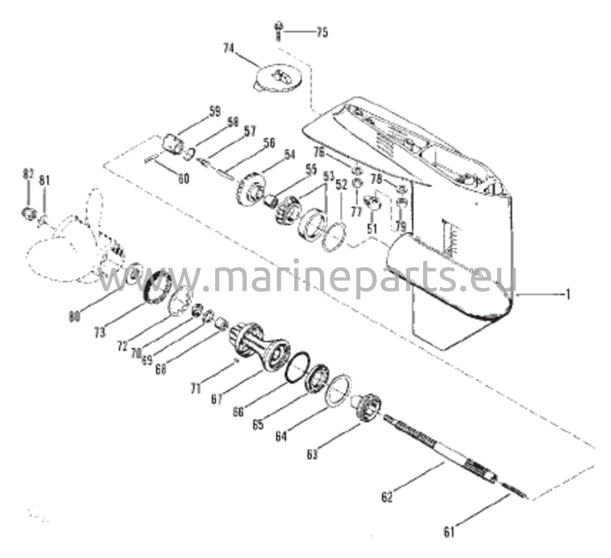 Vaihteiston kotelo (potkurin akseli)