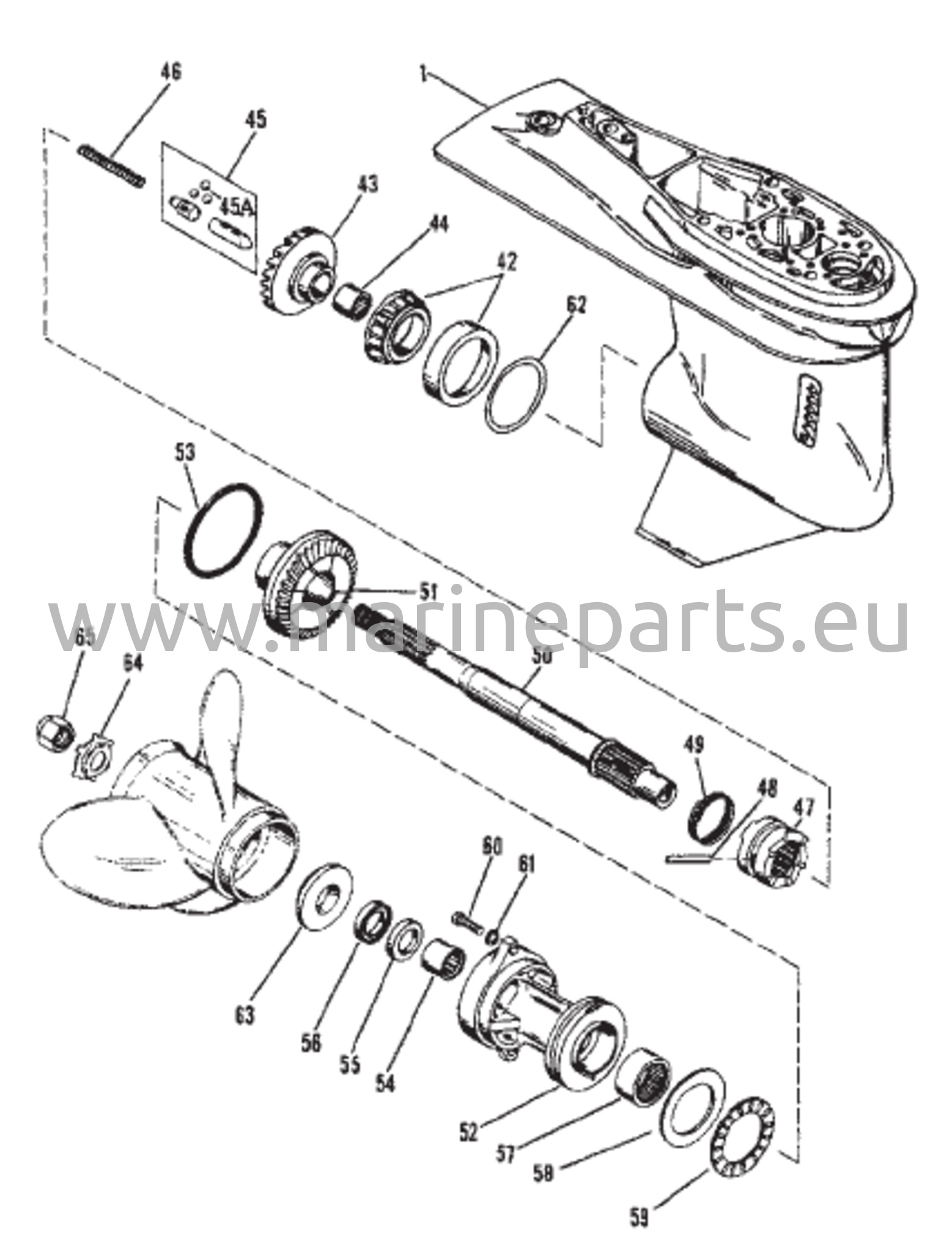 Vaihteiston kotelo (Prop – BigFoot / SeaPro / Marathon / Pontoon)