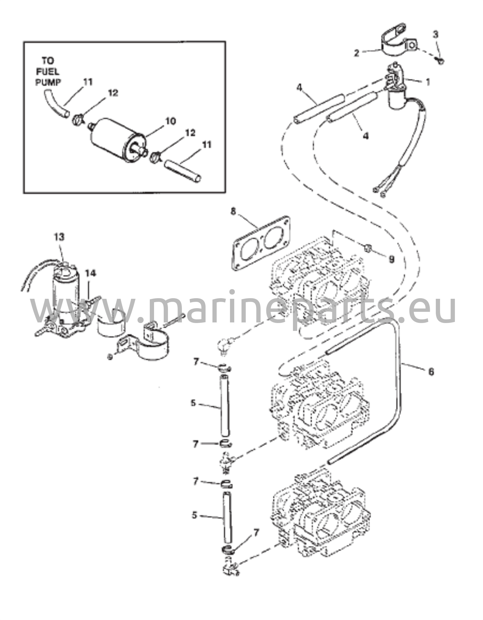 Polttoaineletkut ja polttoainepumppu