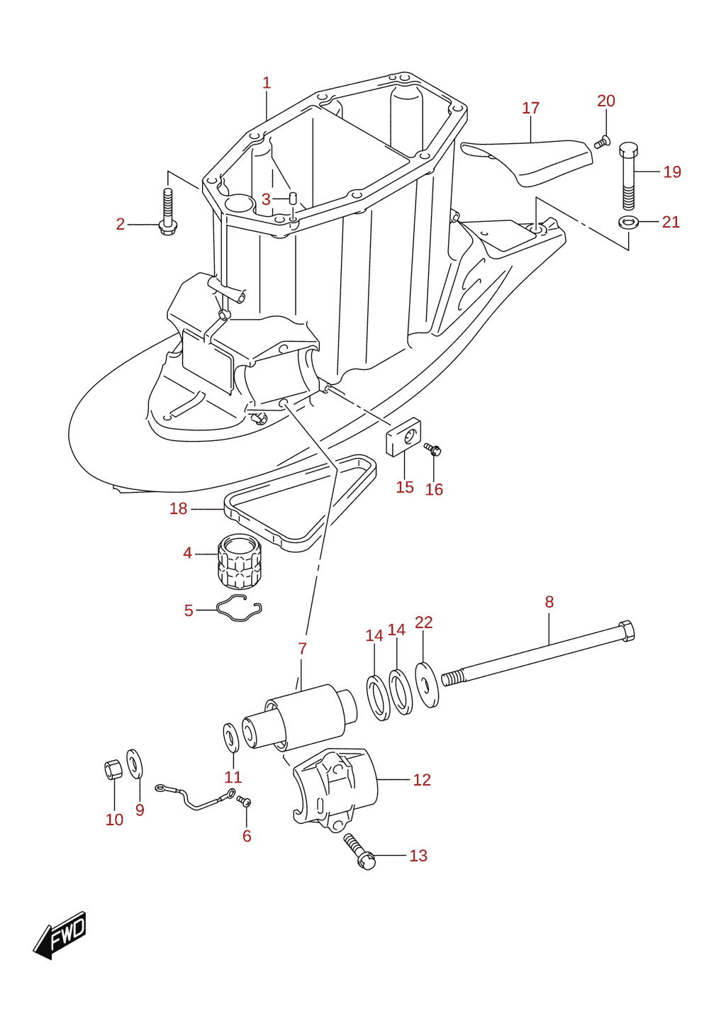 Drive shaft housing (L-transom) (DF300BMD, DF350AMD)