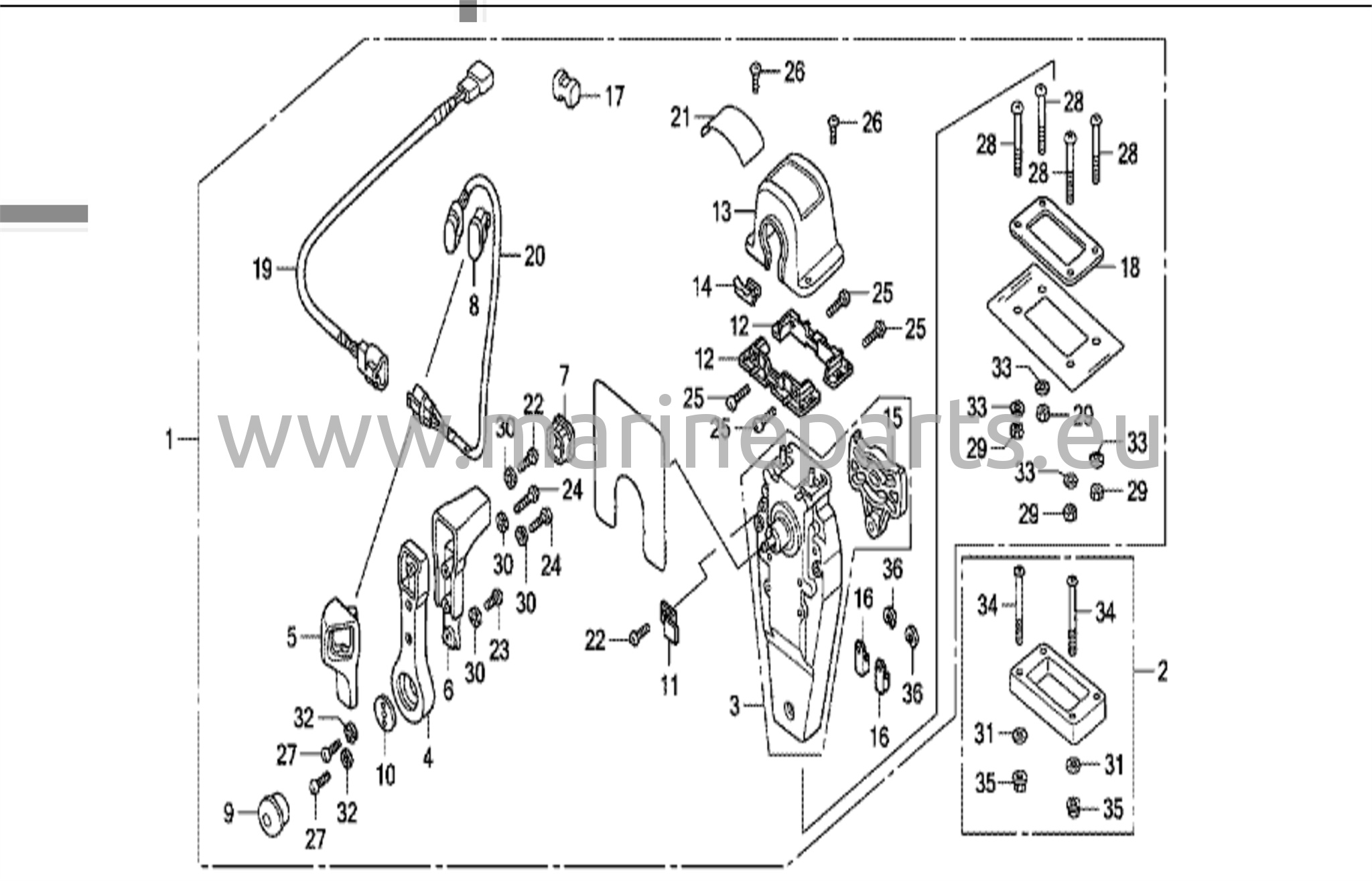 Kaugjuhtimispult (ülemine paigaldus, ühe tüüpi) (parem)