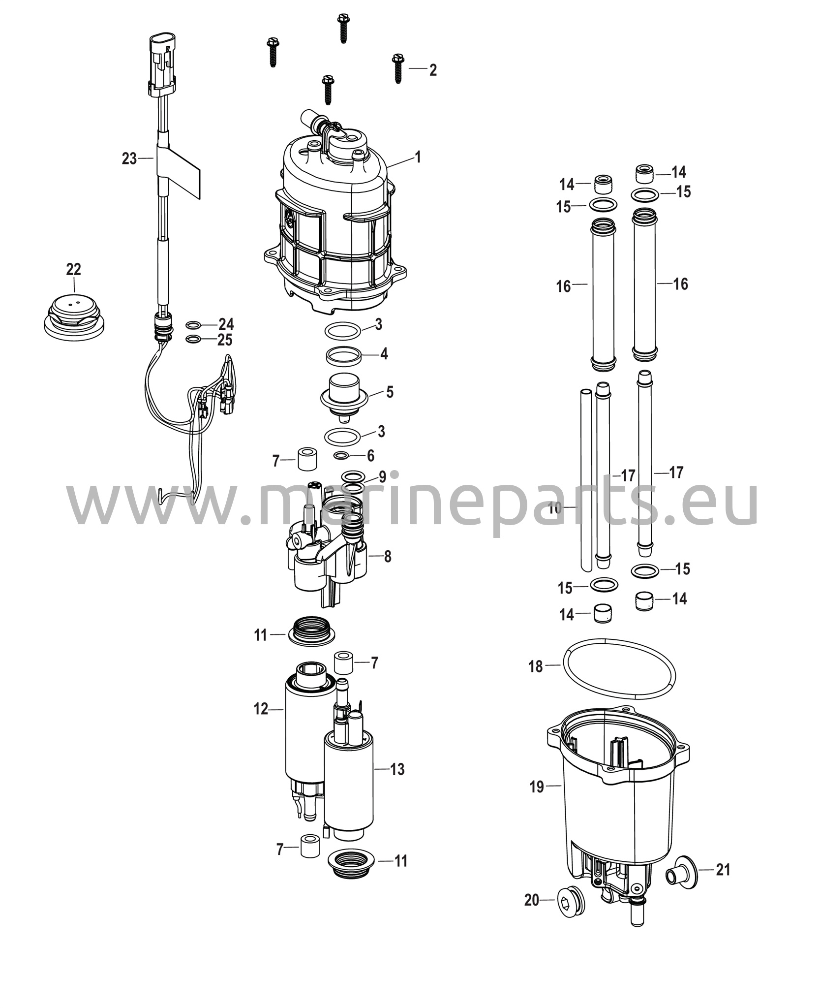 Polttoaineen syöttömoduulin osat