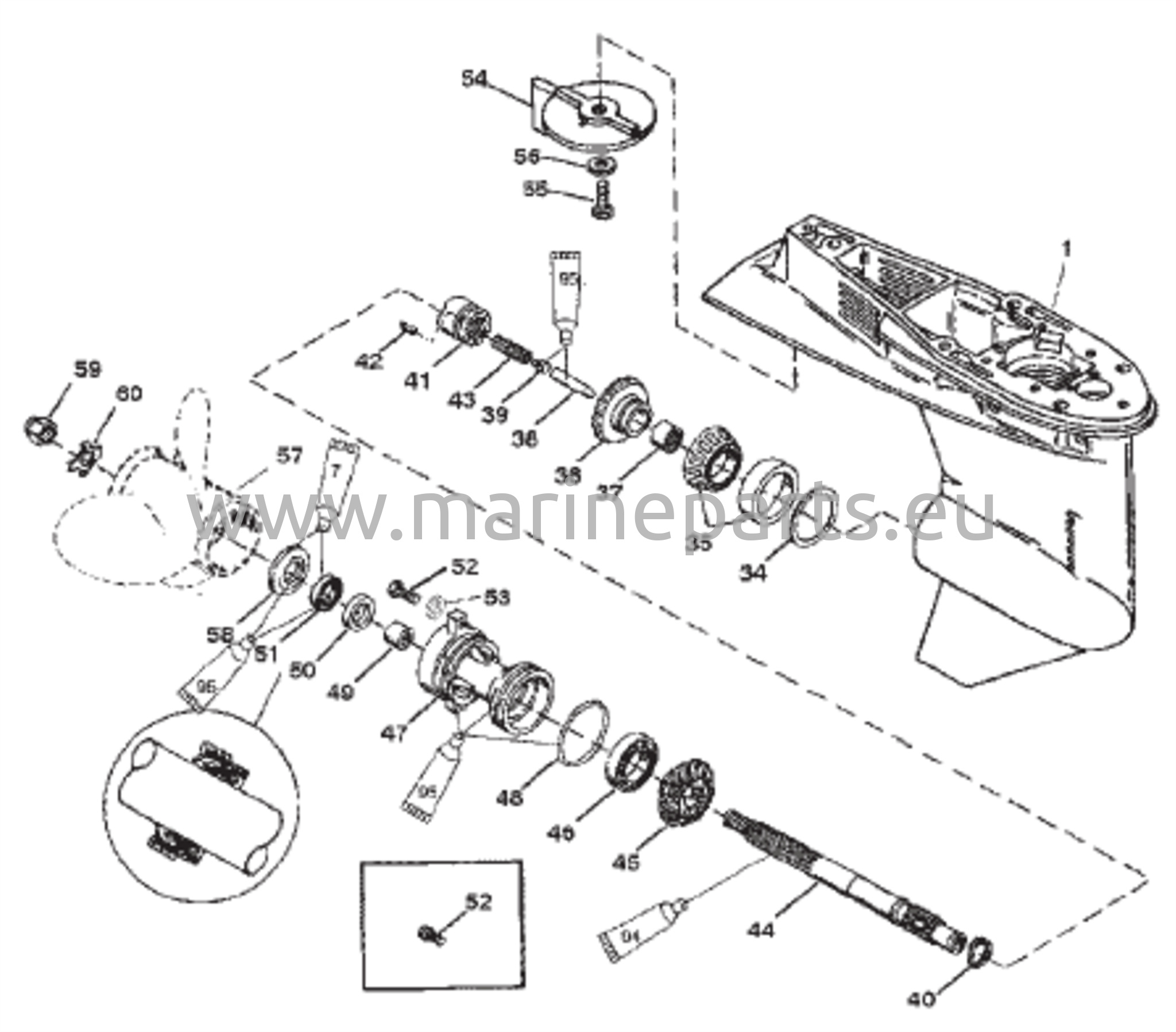 Vaihteiston kotelo (voimansiirtoakseli) (50 / 55 / 60)