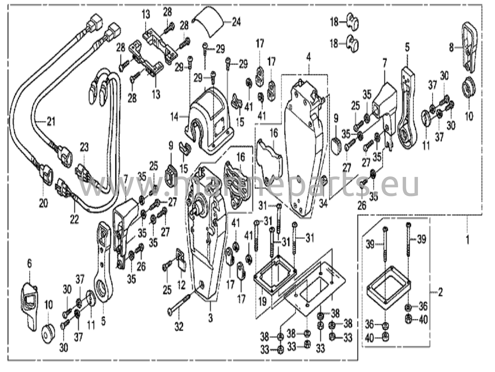 Kaukosäädin (Yläkiinnitteinen kaksityyppinen) (Oikea)