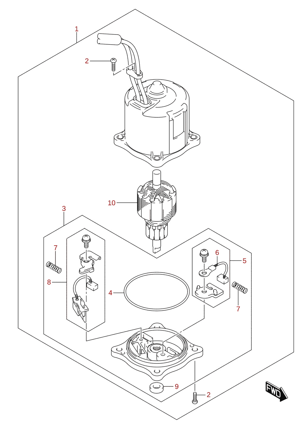 PTT-motor (DF300B, DF325A, DF350A)