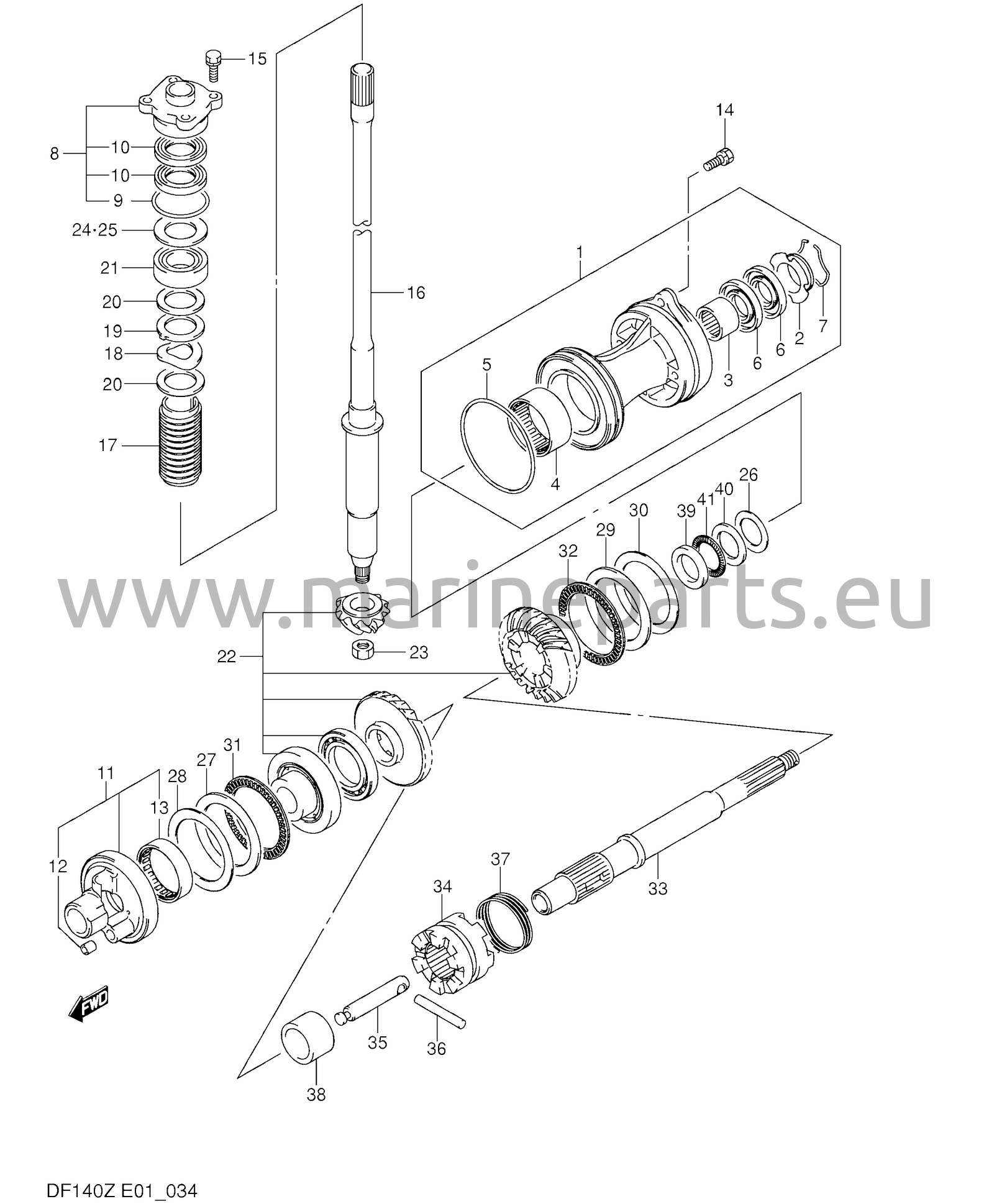 Transmission (counter rotation)