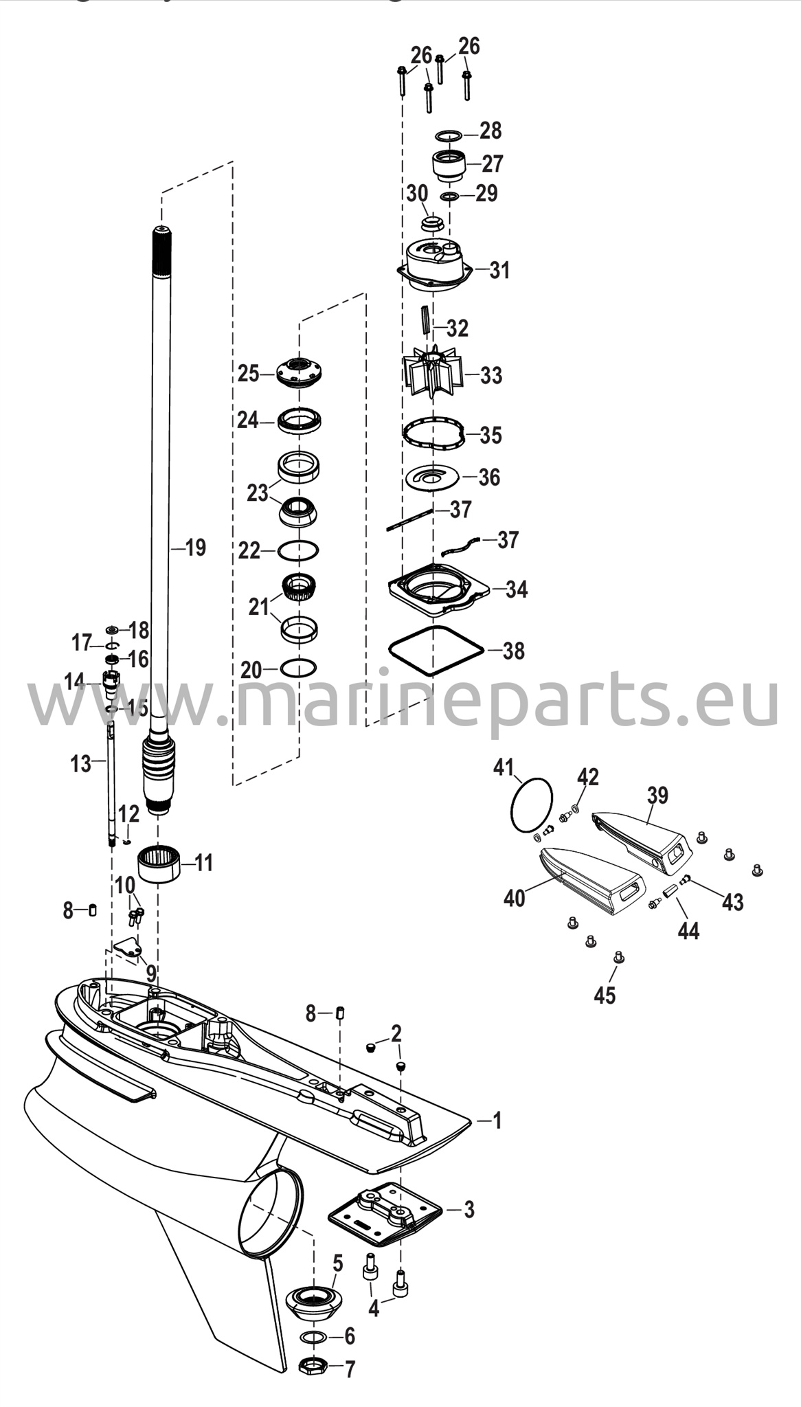 Vaihteiston kotelo, joystick-ohjausakseli, R-Drive 1.60