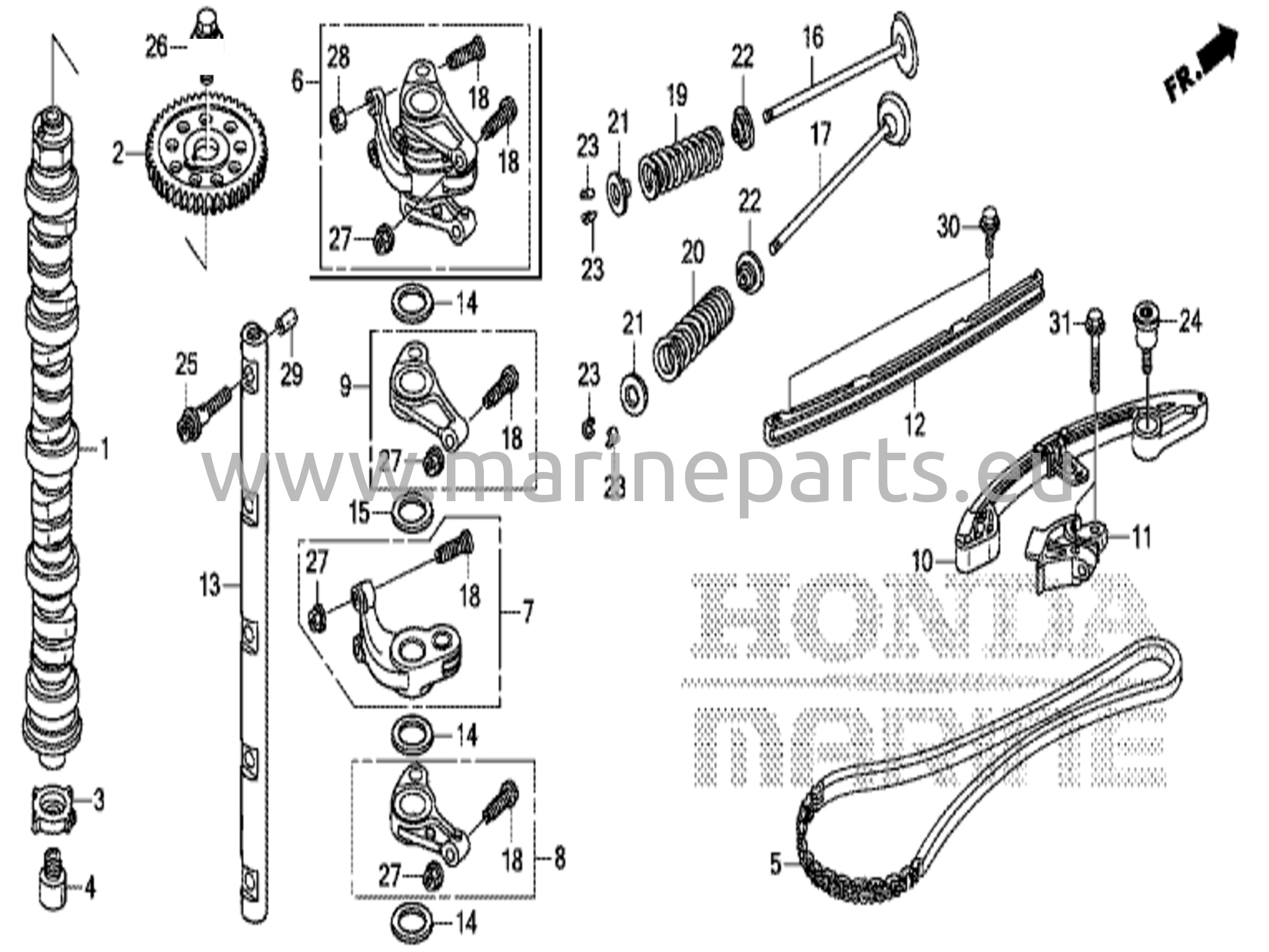 Kampiakseli/venttiilikoneisto