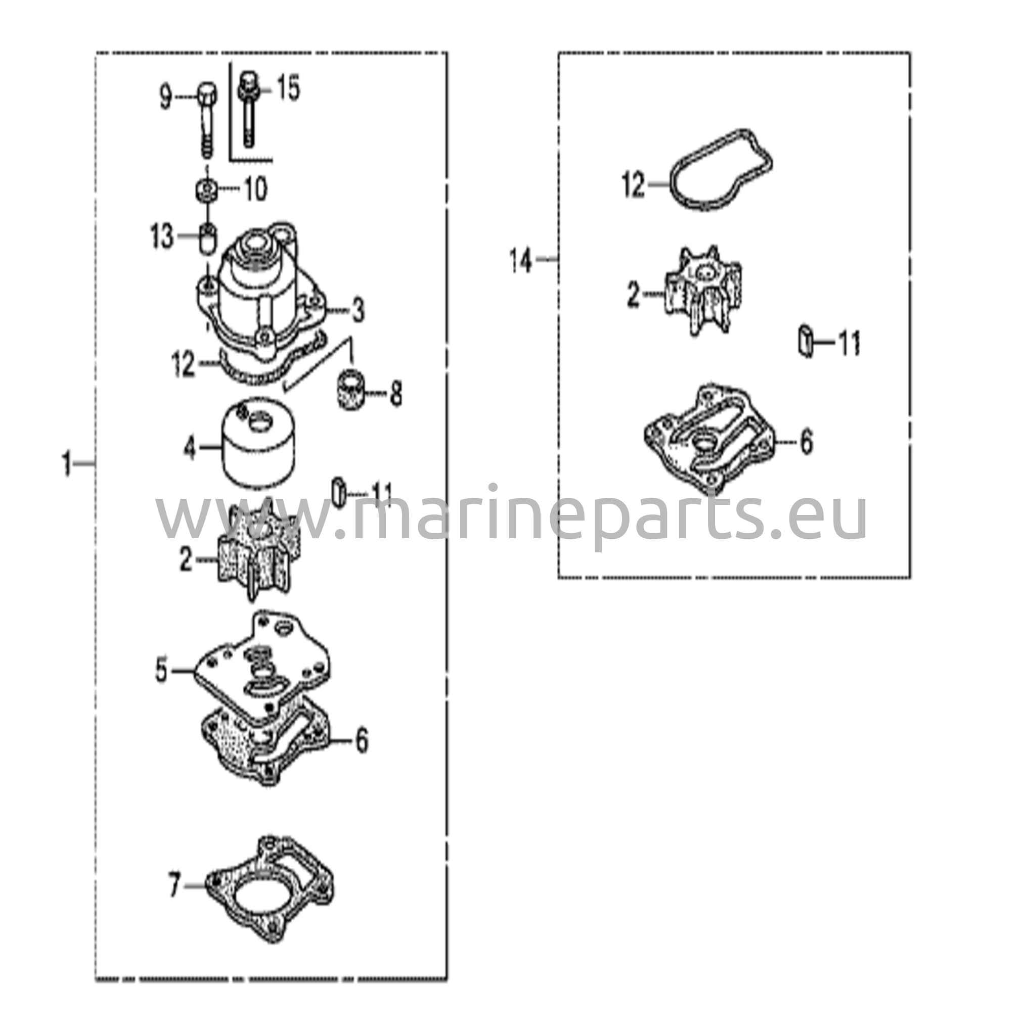 Reparationssats för vattenpump