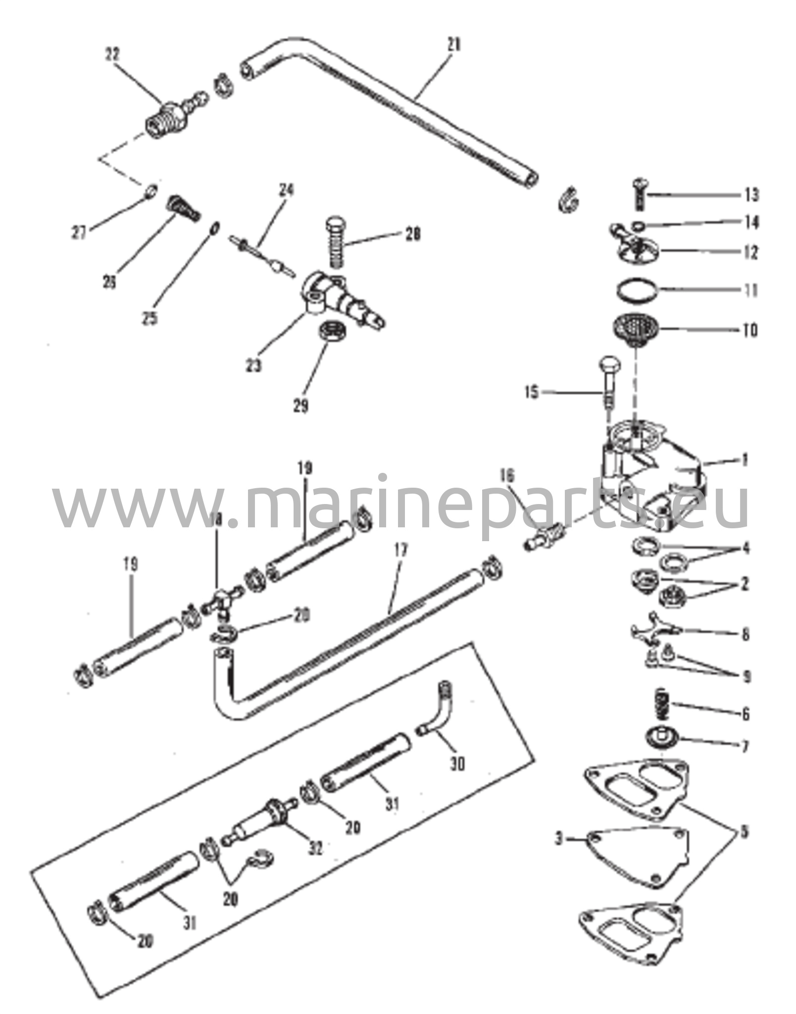 Polttoainepumppu ja polttoaineputket (Triangle-polttopumppu)