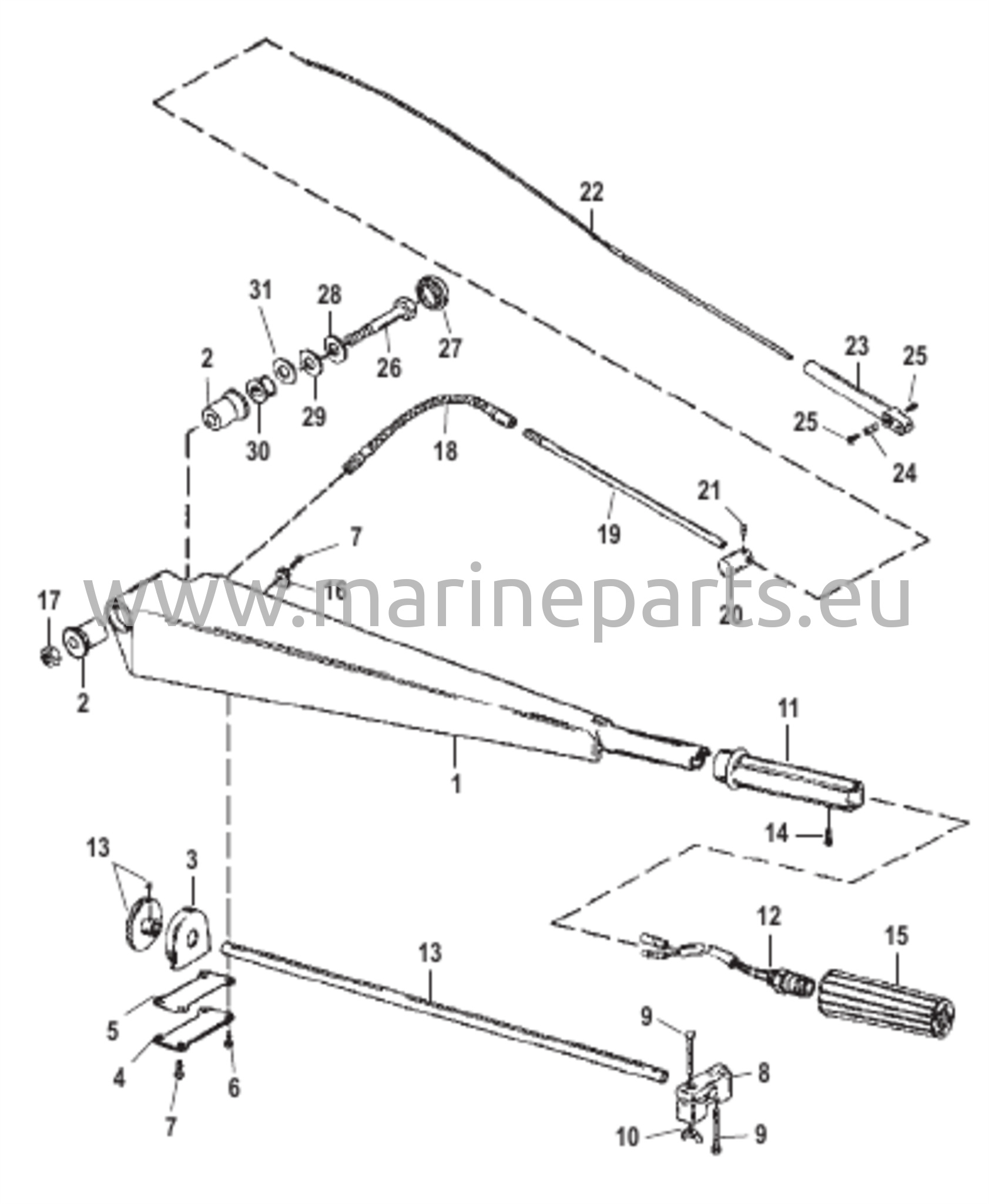 Ohjauskahvan osat