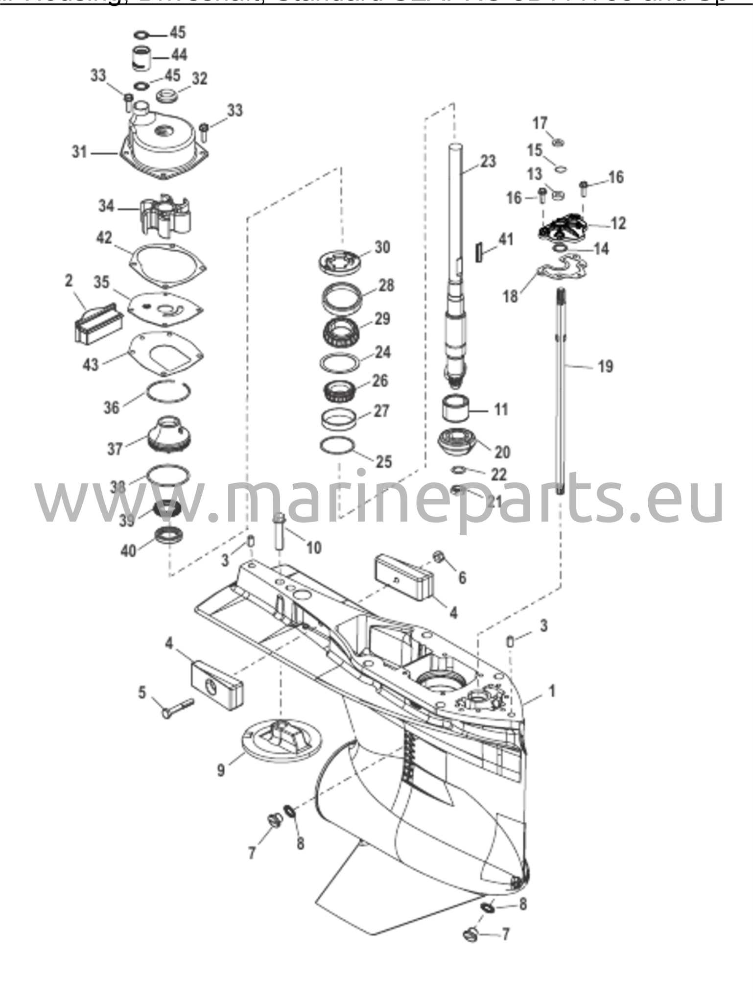 Vaihteiston kotelo, voimansiirtoakseli, Standard SEAPRO 3B111735 ja uudemmat