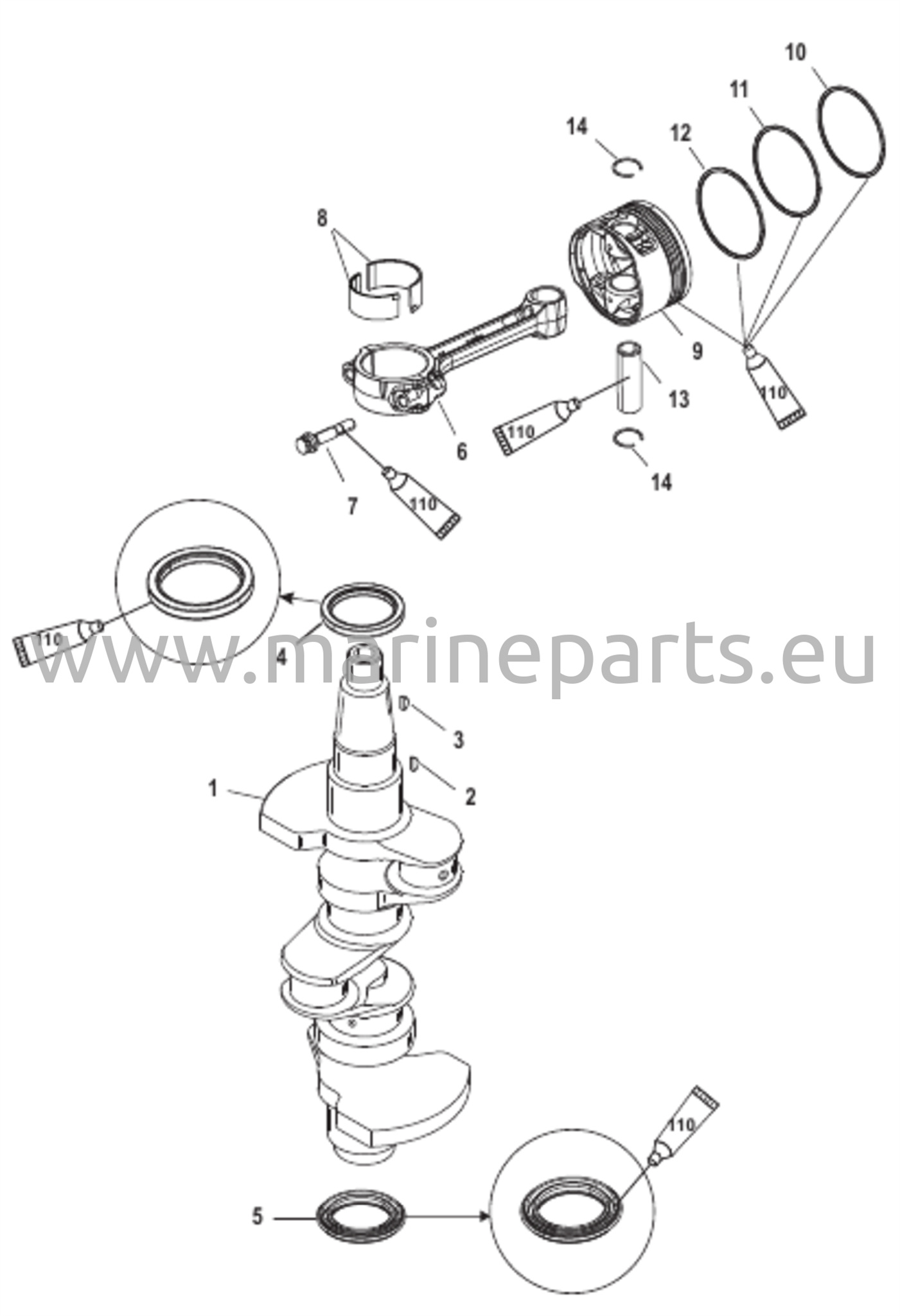 Crankshaft, Pistons and Connecting Rods 