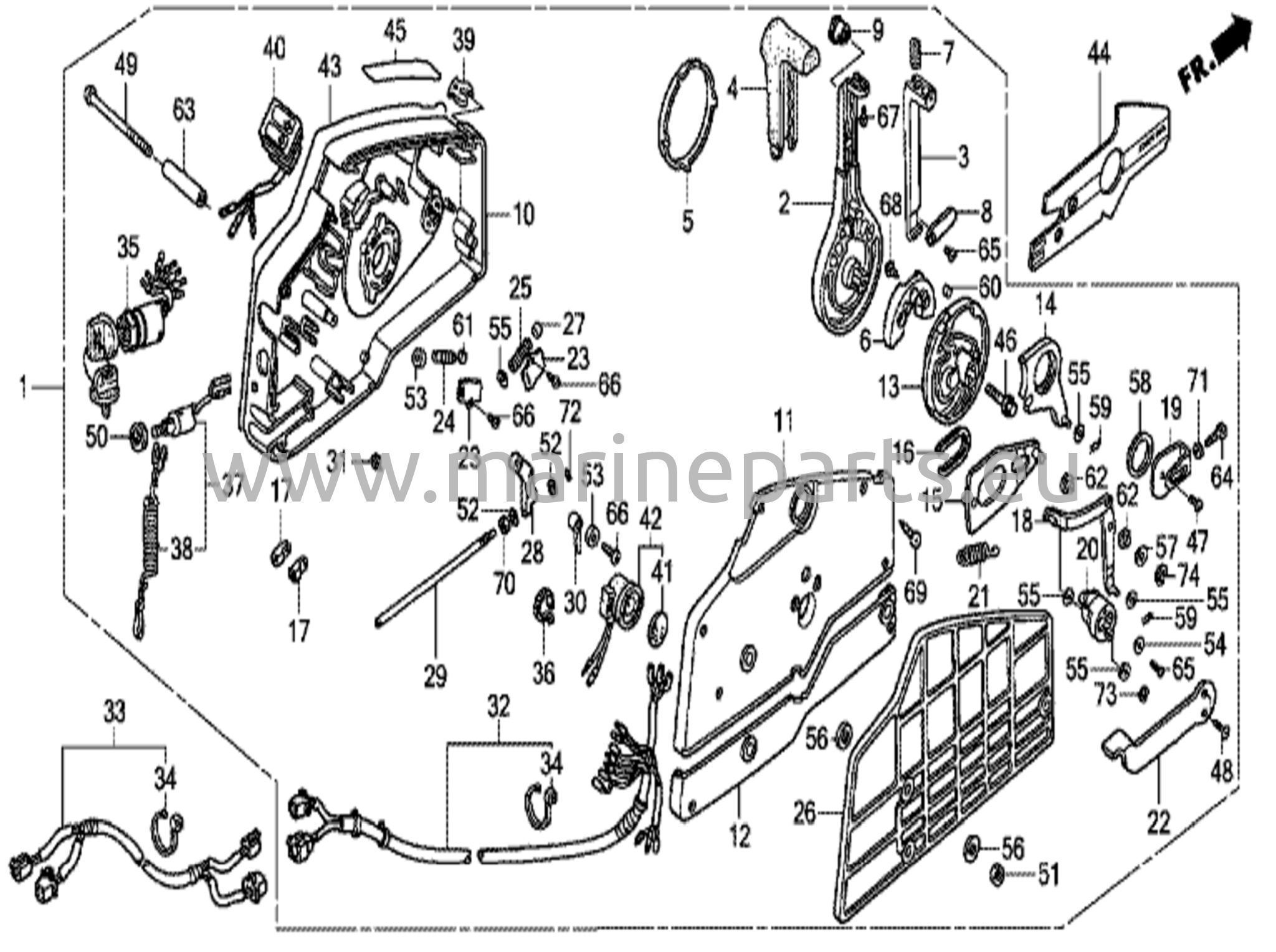 Remote control (hi-lex) (handle cap = gray)