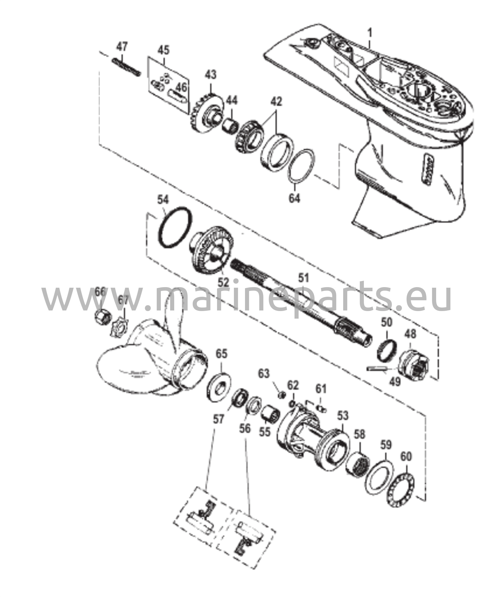 Vaihteiston kotelo (voimansiirtoakseli) (3-kärkinen kytkin taaksepäin)