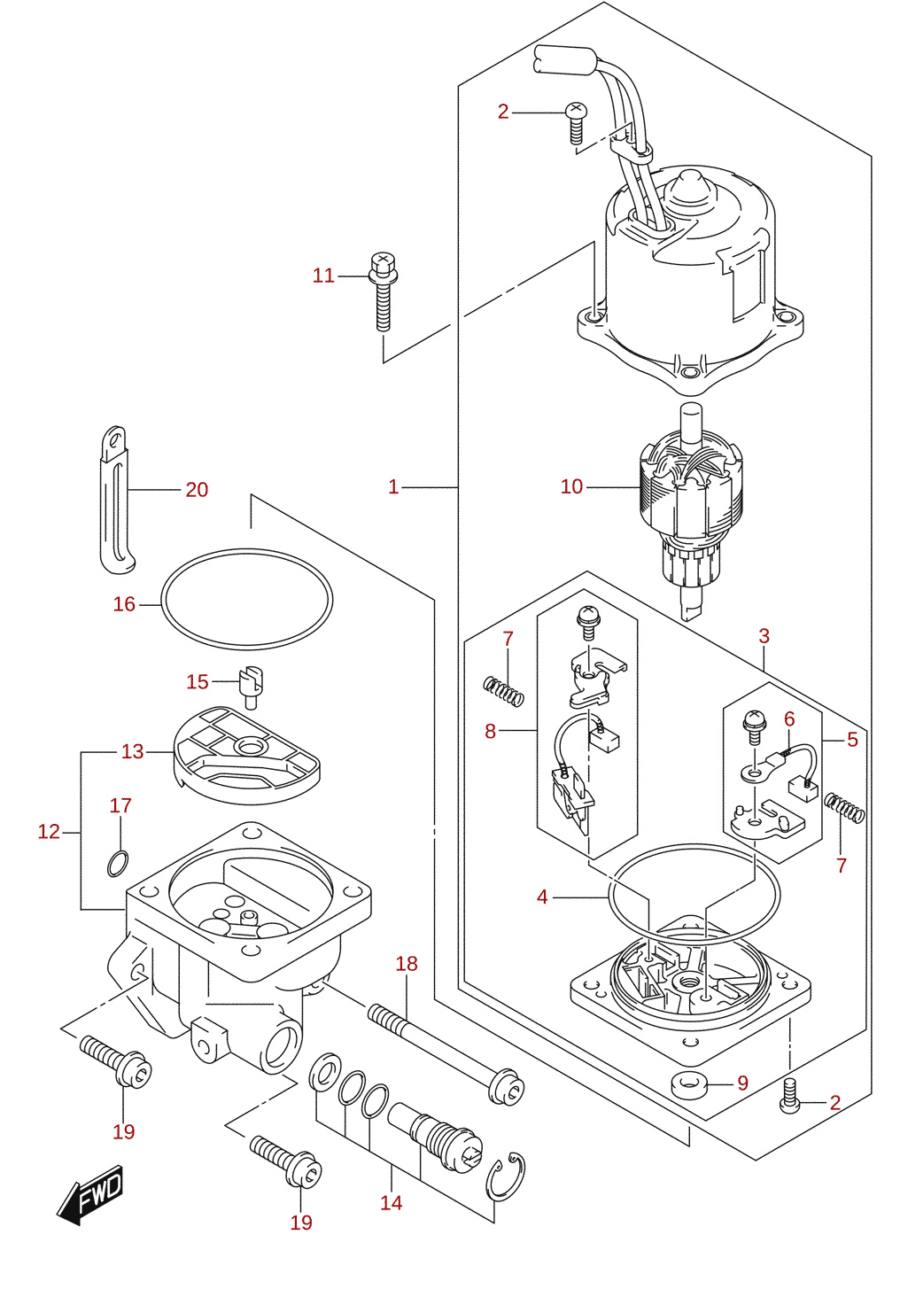 PTT-motor (L-transom) (DF200T)