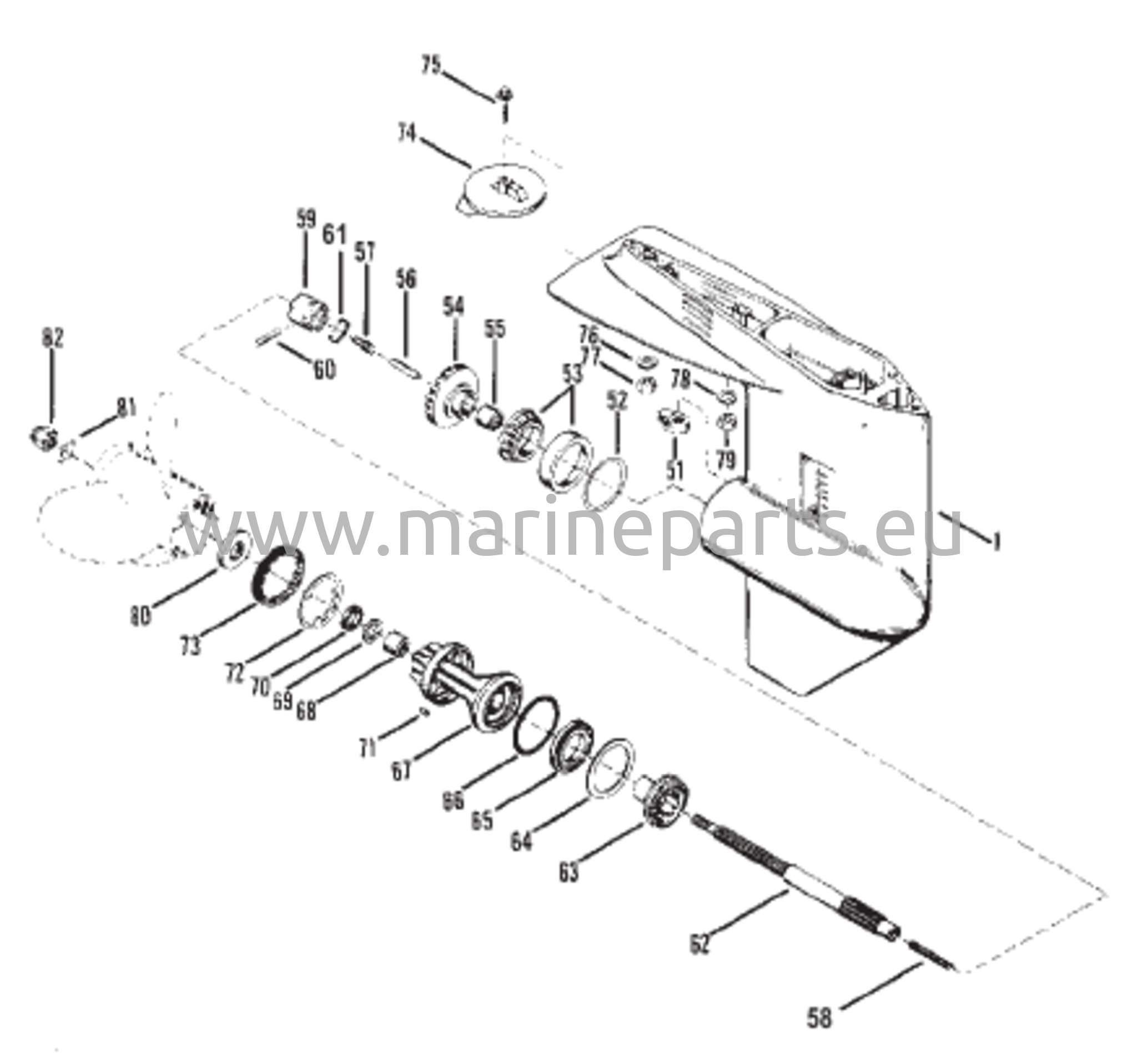 Vaihteiston kotelo (potkurin akseli)