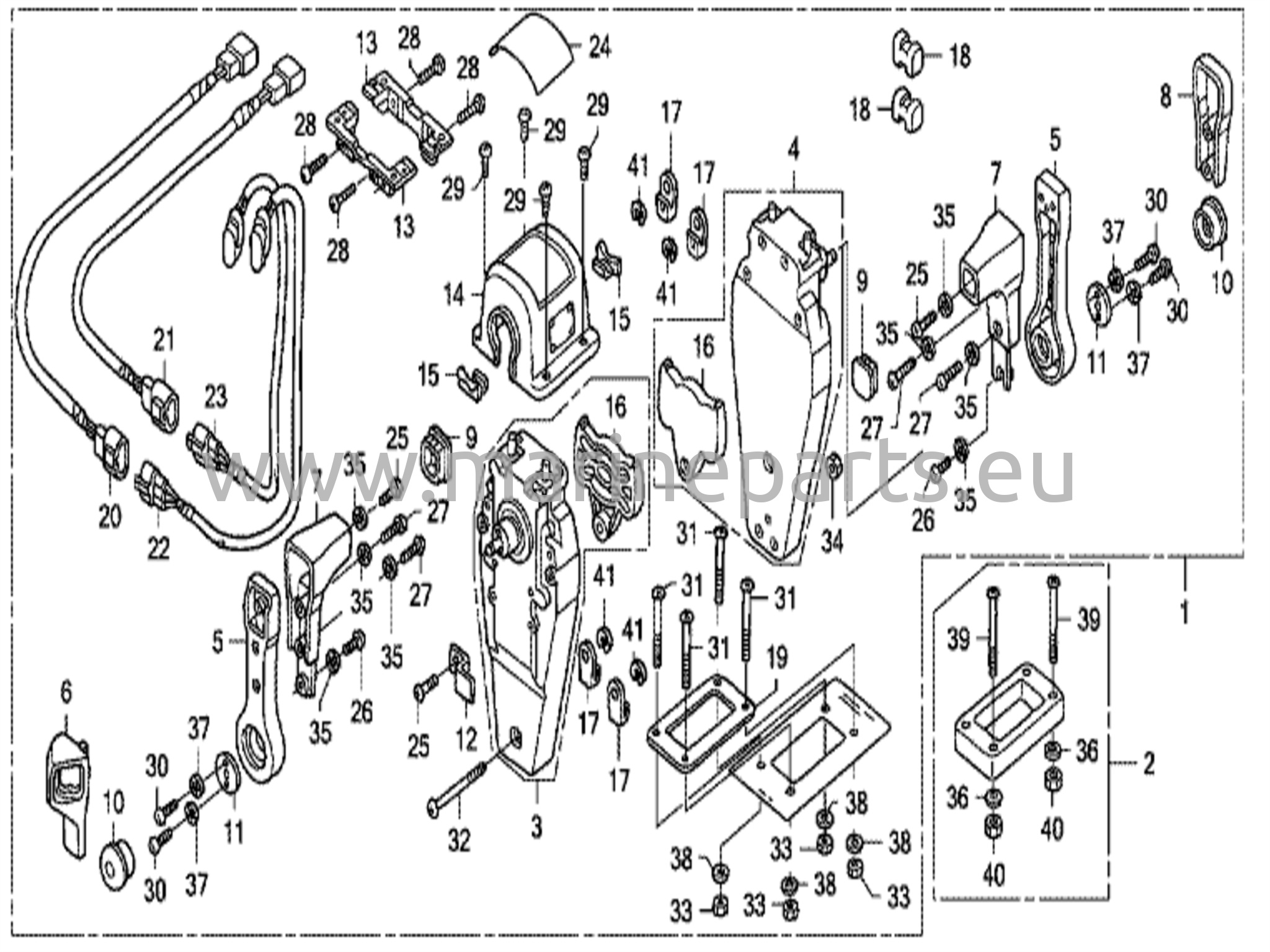 Kaugjuhtimispult (ülemine paigaldus, topelt tüüp) (parem)