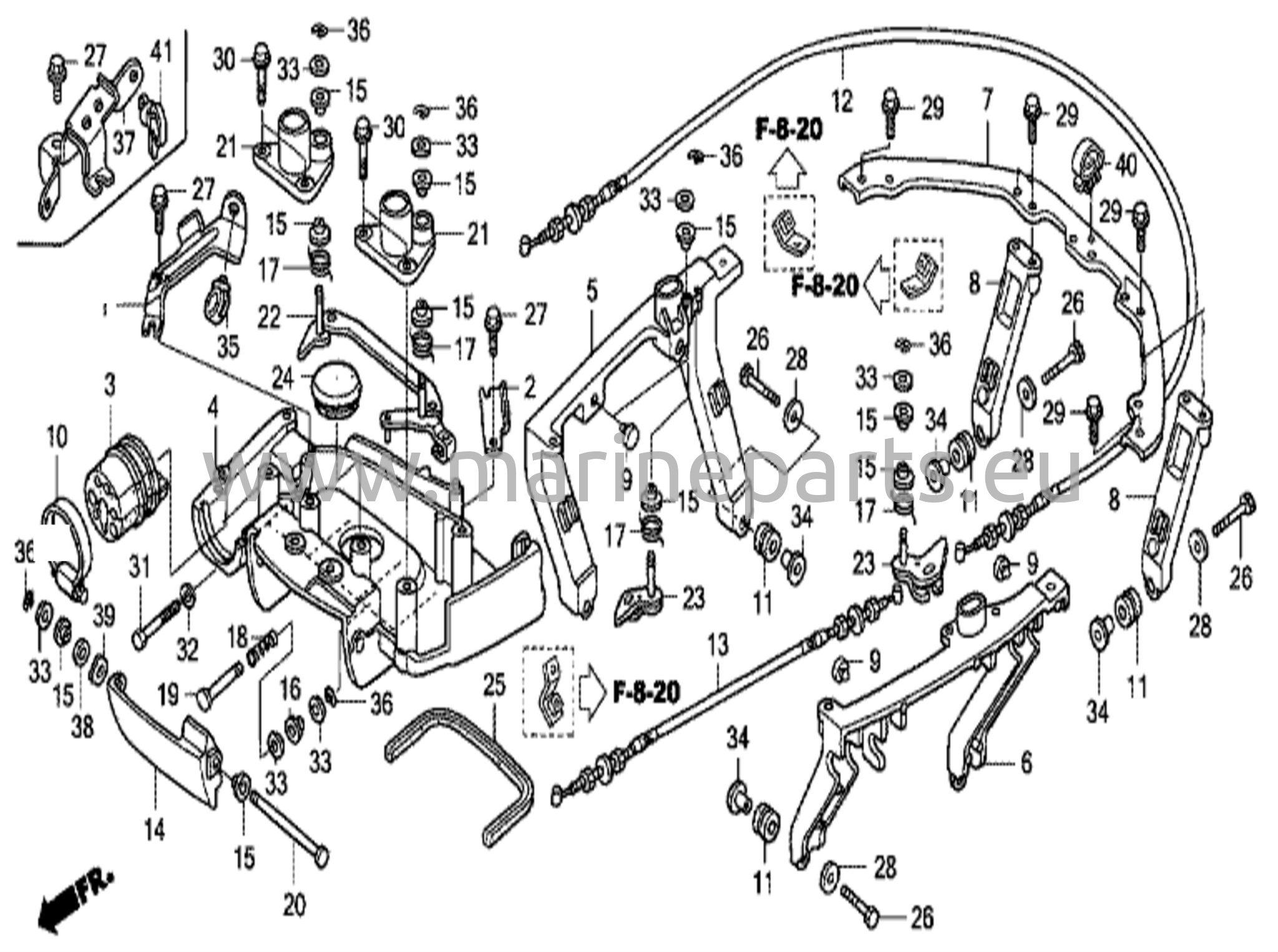 Framkåpsfäste/framlåsstång