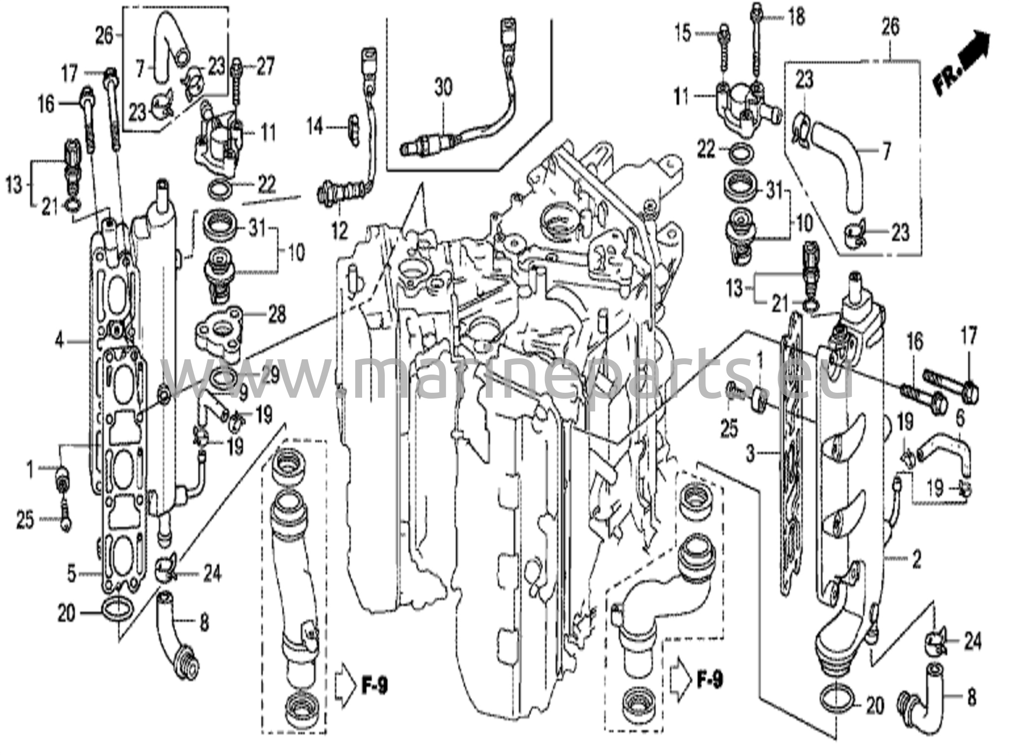 Avgasgrenrör/termostat