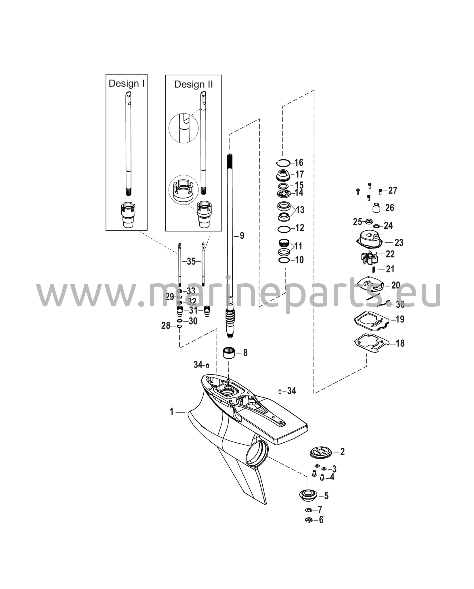 Vaihteiston kotelo, voimansiirtoakseli, Sport Master 1.60