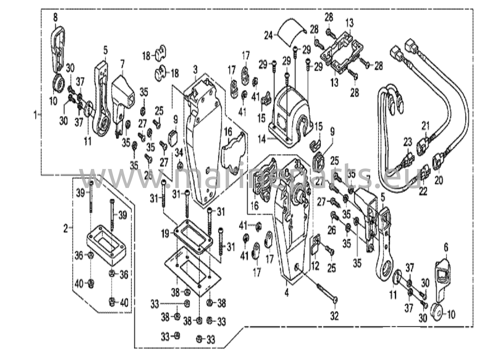 Kaukosäädin (yläkiinnitteinen kaksoistyyppi) (vasen)