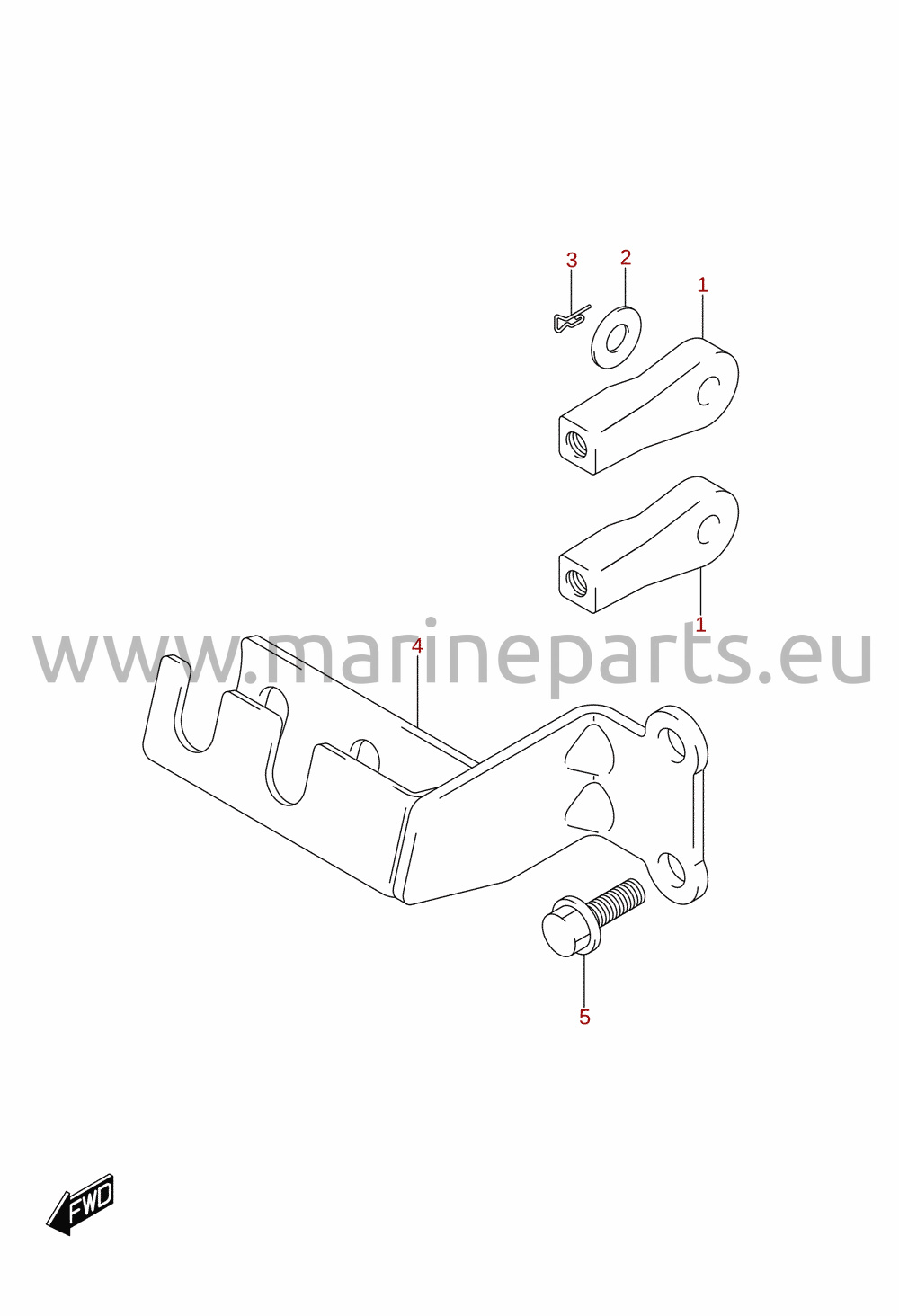 Soporte del cable de mando (DF8AR, DF9.9AR)