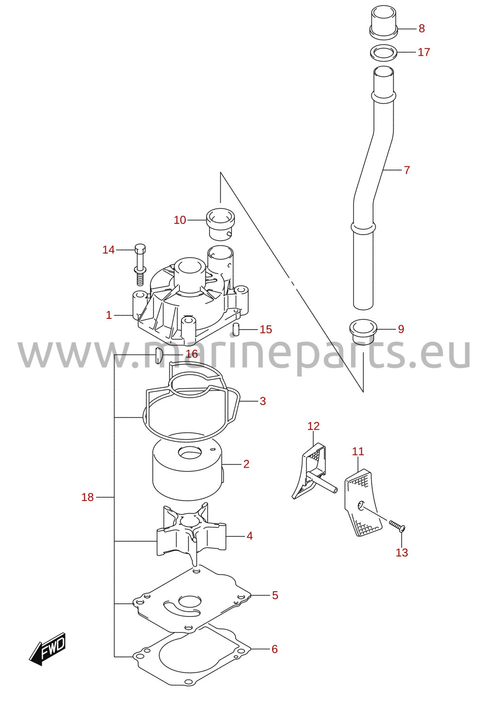 Pompe à eau (DF150TG, DF150ZG, DF175TG, DF175ZG)