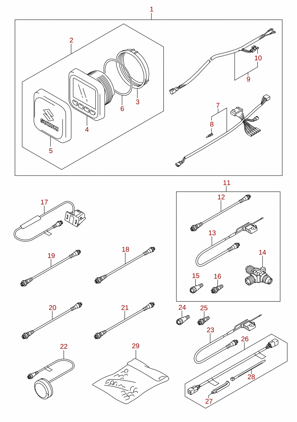 Multi function gauge (DF15AR, DF15AT, DF20AR, DF20AT, DF9.9BR, DF9.9BT) (optional)