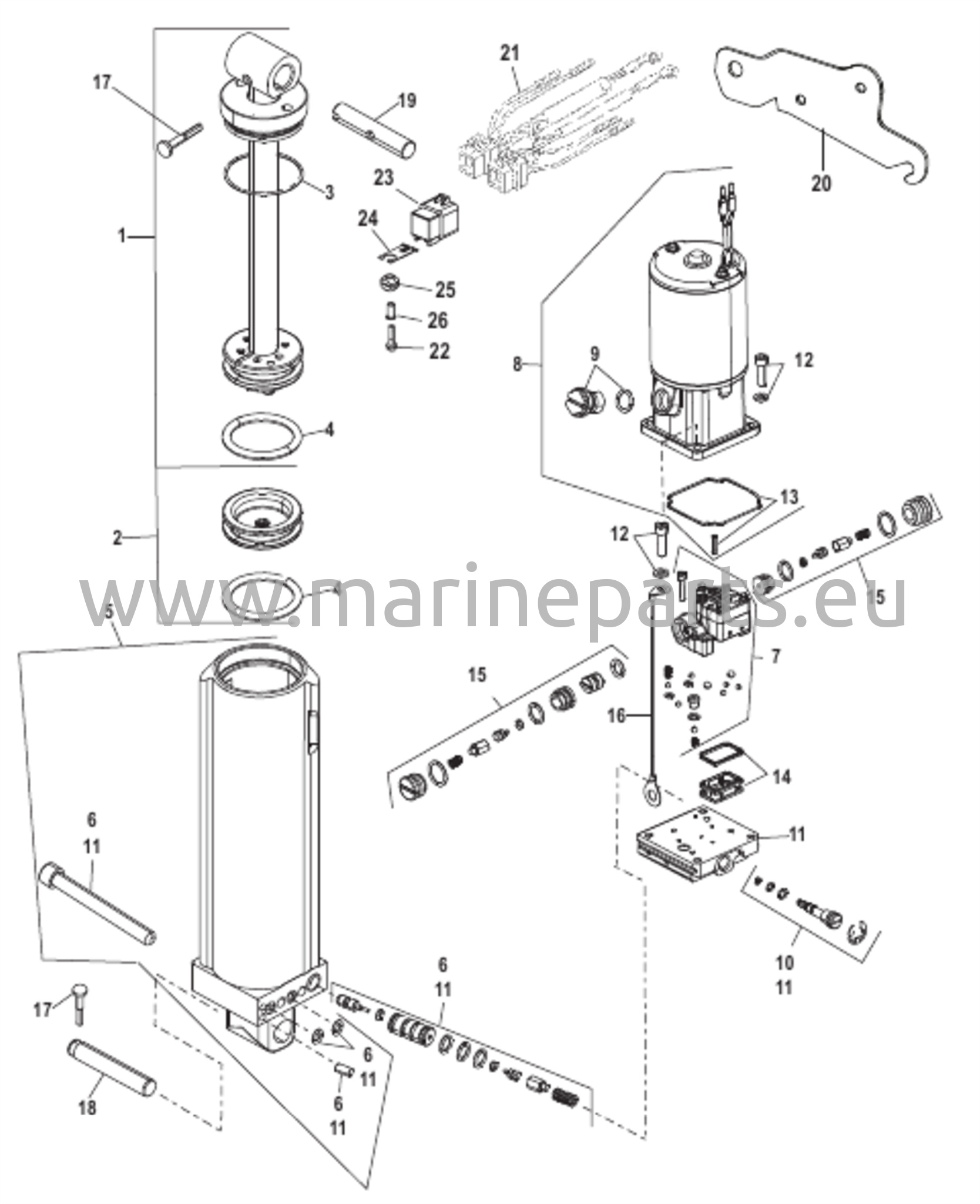 Voimansiirron trimmin osat