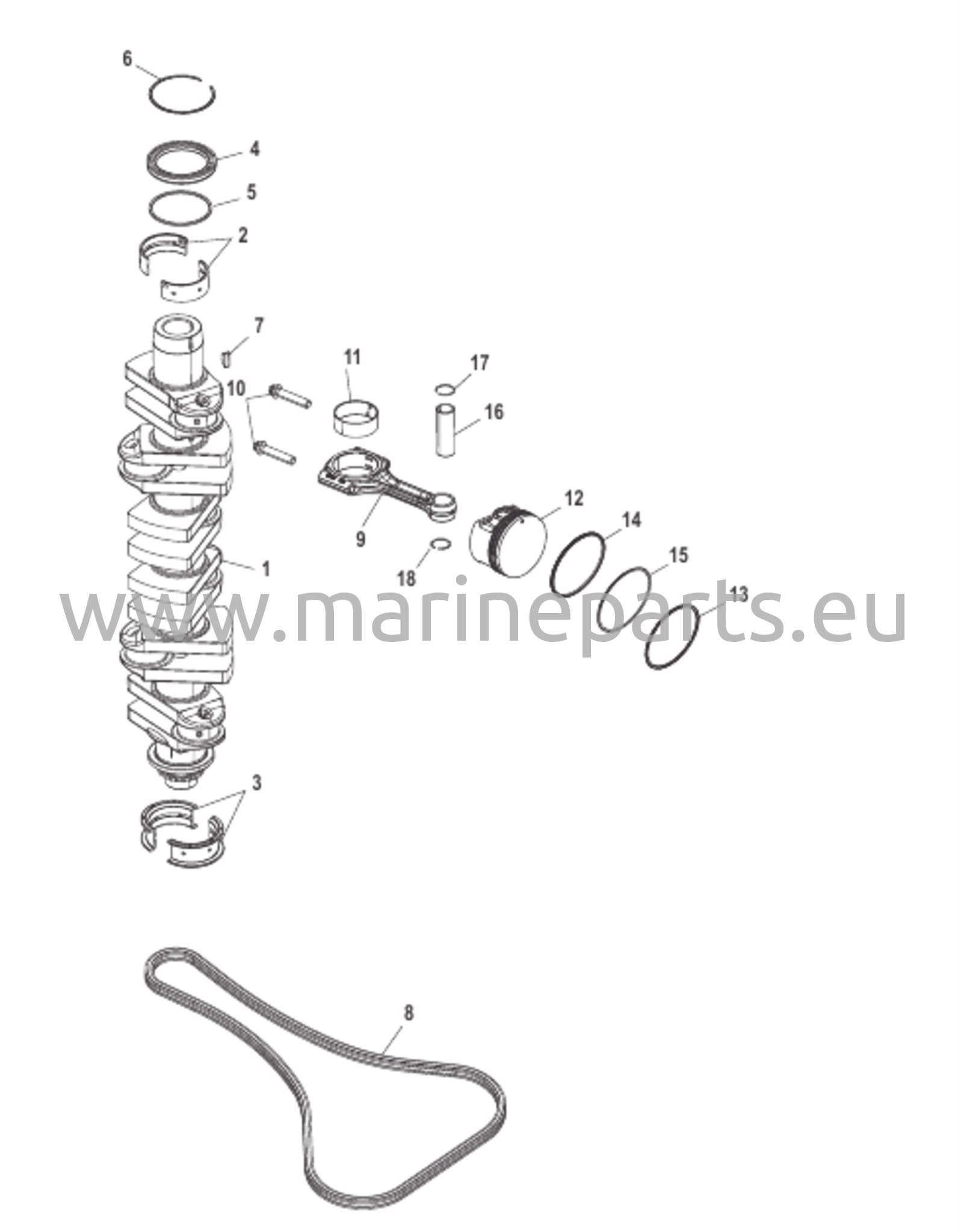 Vevaxel, Kolvar och Svingstänger