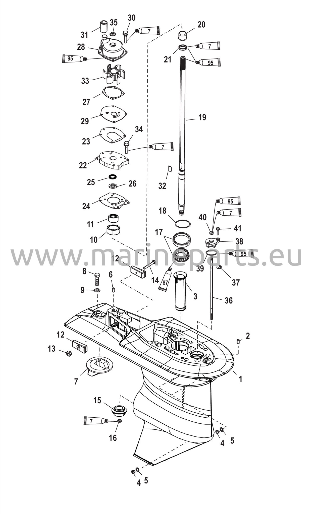 Vaihteiston kotelo voimansiirtoakselille - 2,33:1 vaihdekerroin
