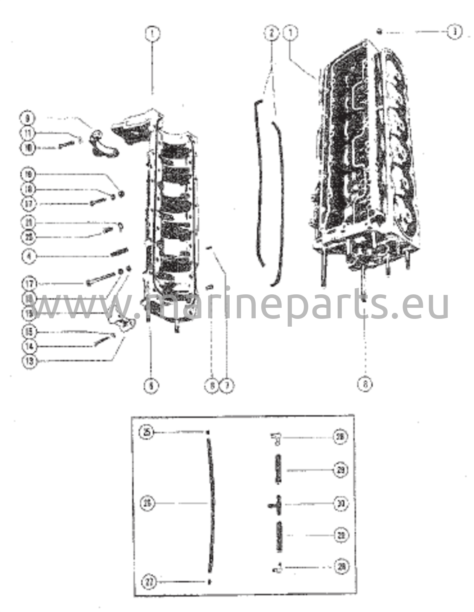 Sylinterilohko ja kampikammion kokoonpano