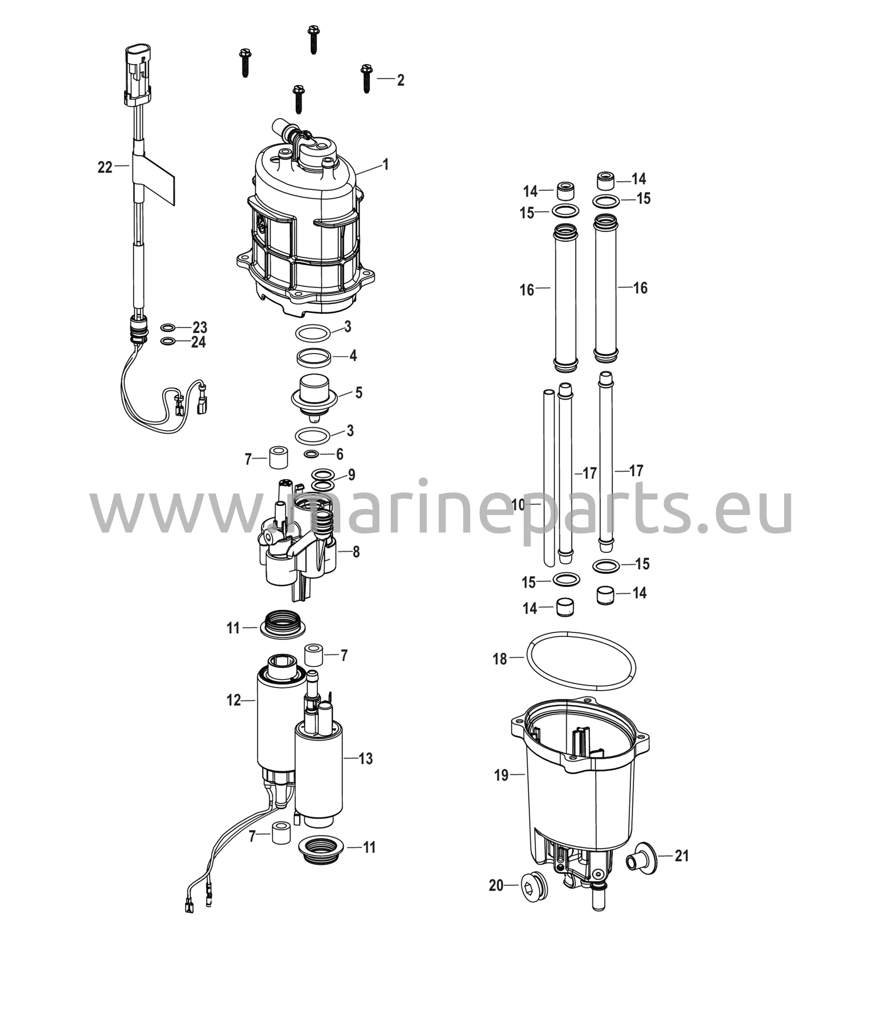 Bränsleförsörjningsmodul 2B494019 och uppåt