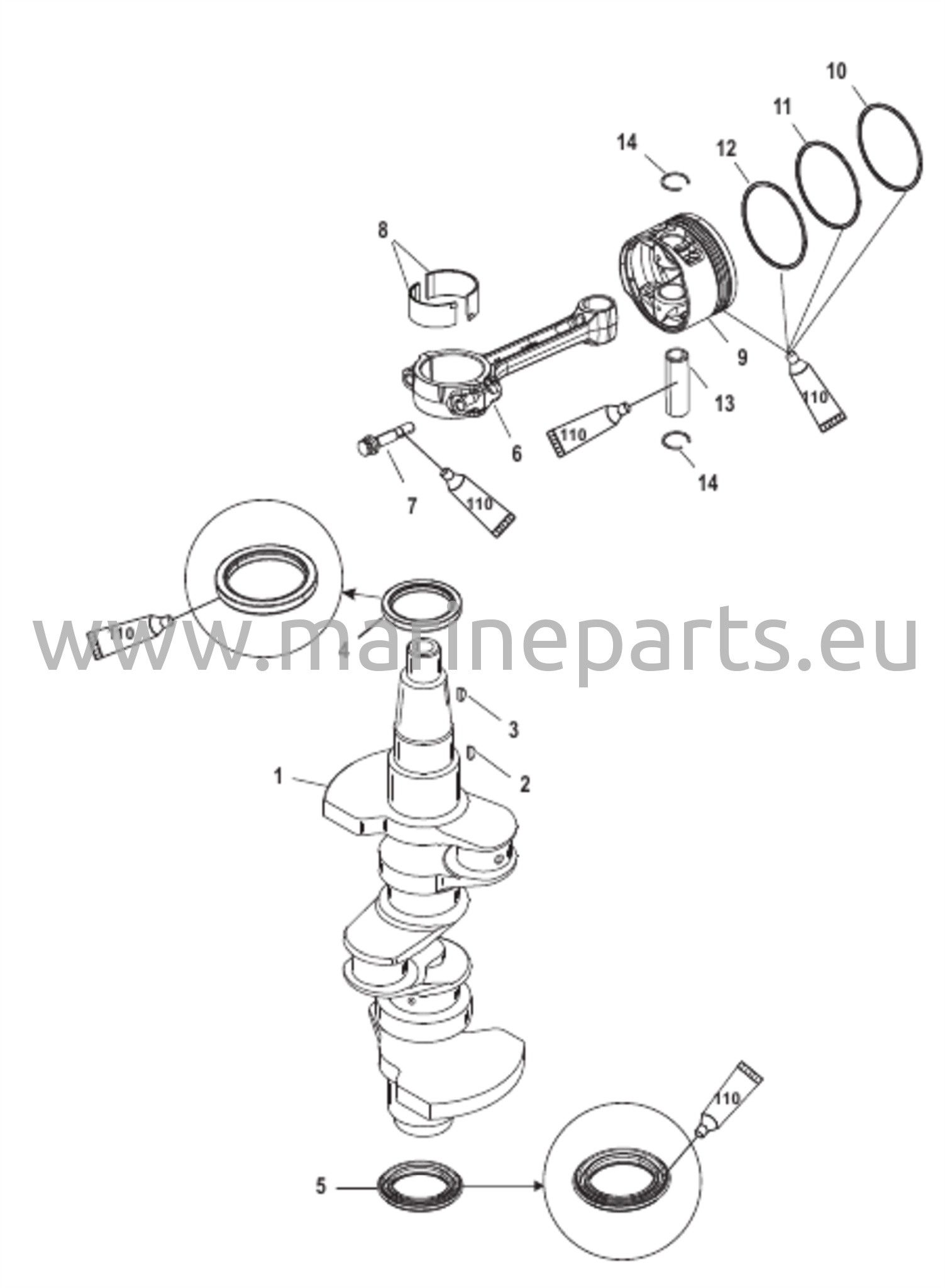 Crankshaft, Pistons and Connecting Rods 