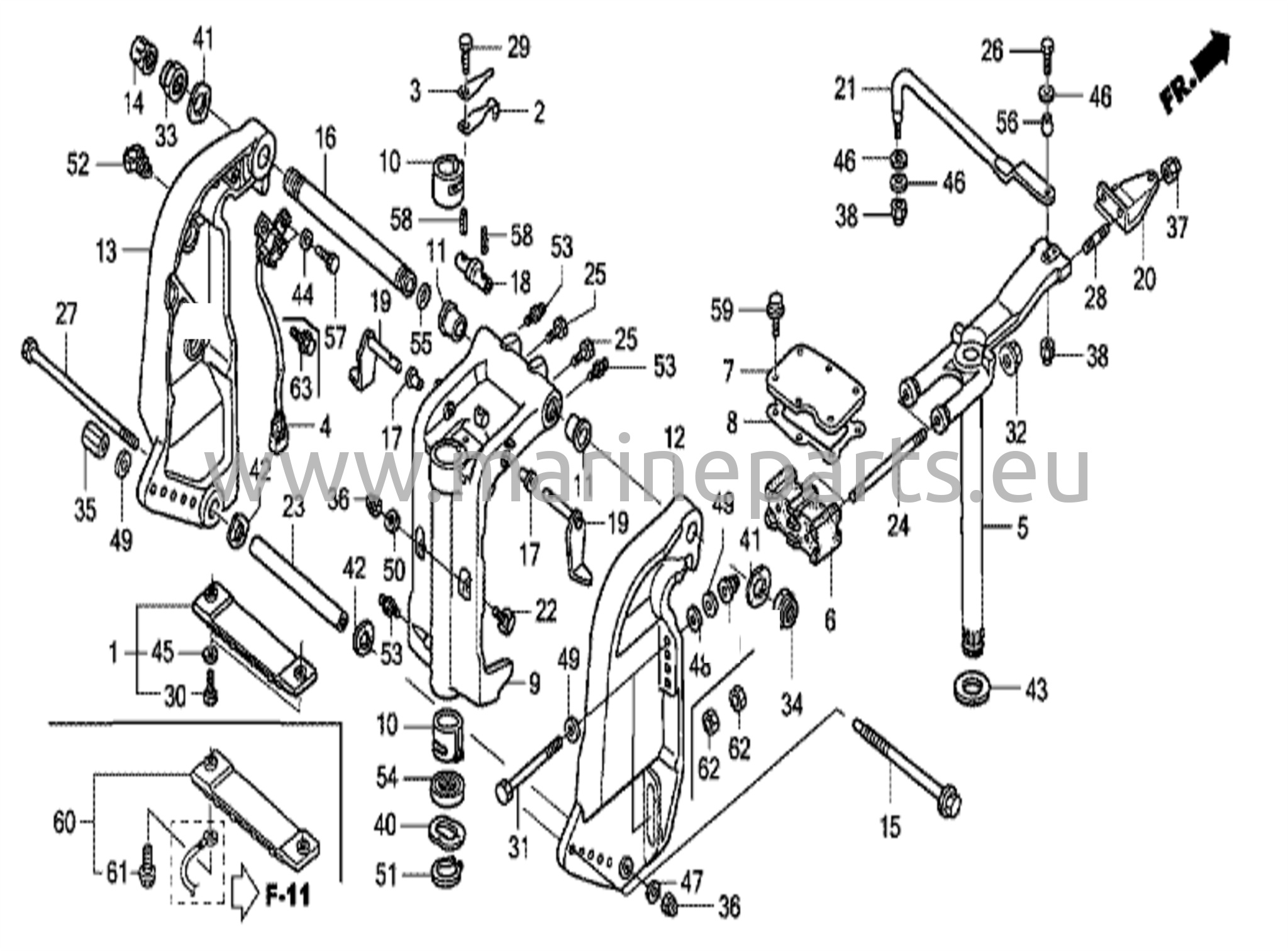 Stern bracket/swivel case