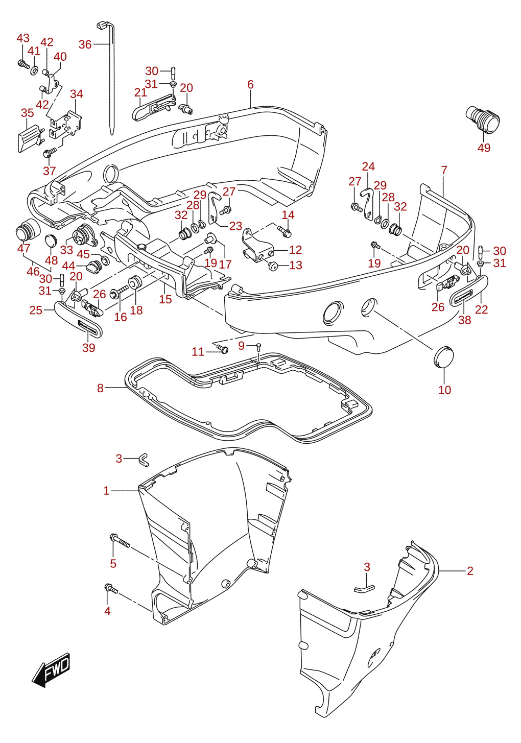 Sidokåpa (L-transom) (DF200T)