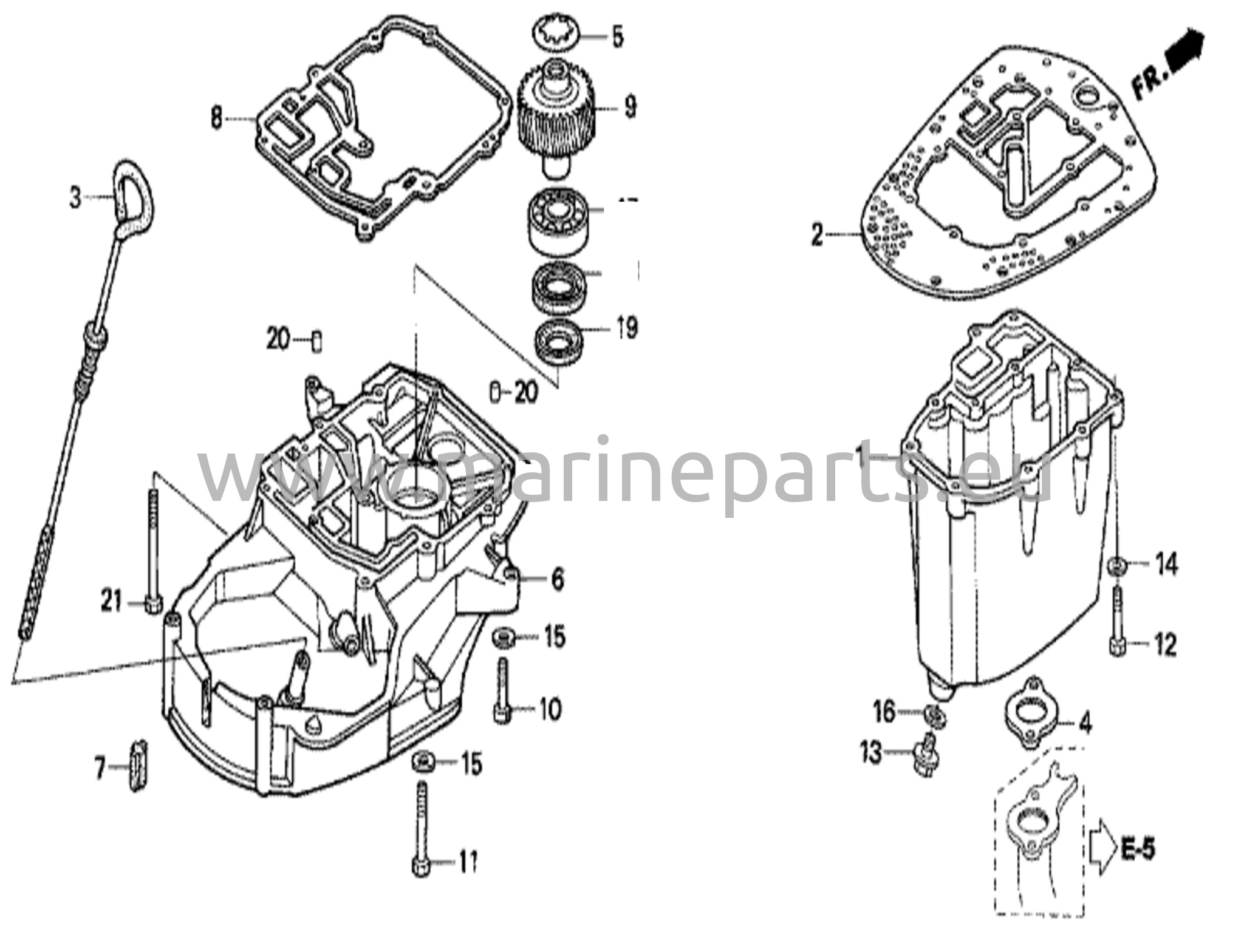 Päävaihteiston kotelo ja öljypohja